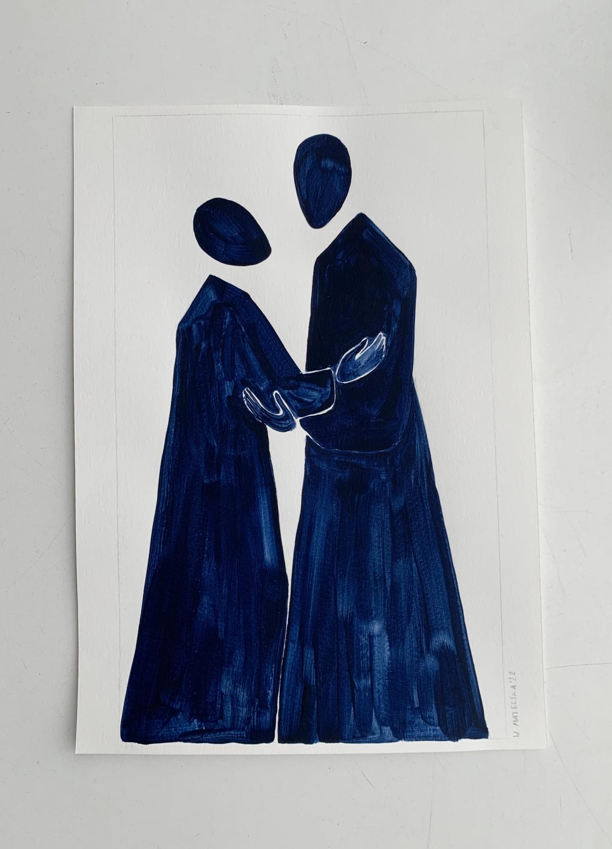 Sin título. Pintura figurativa sobre papel, Arte joven, Vibrante, Arte europeo - Painting Contemporáneo de Waleria Matelska
