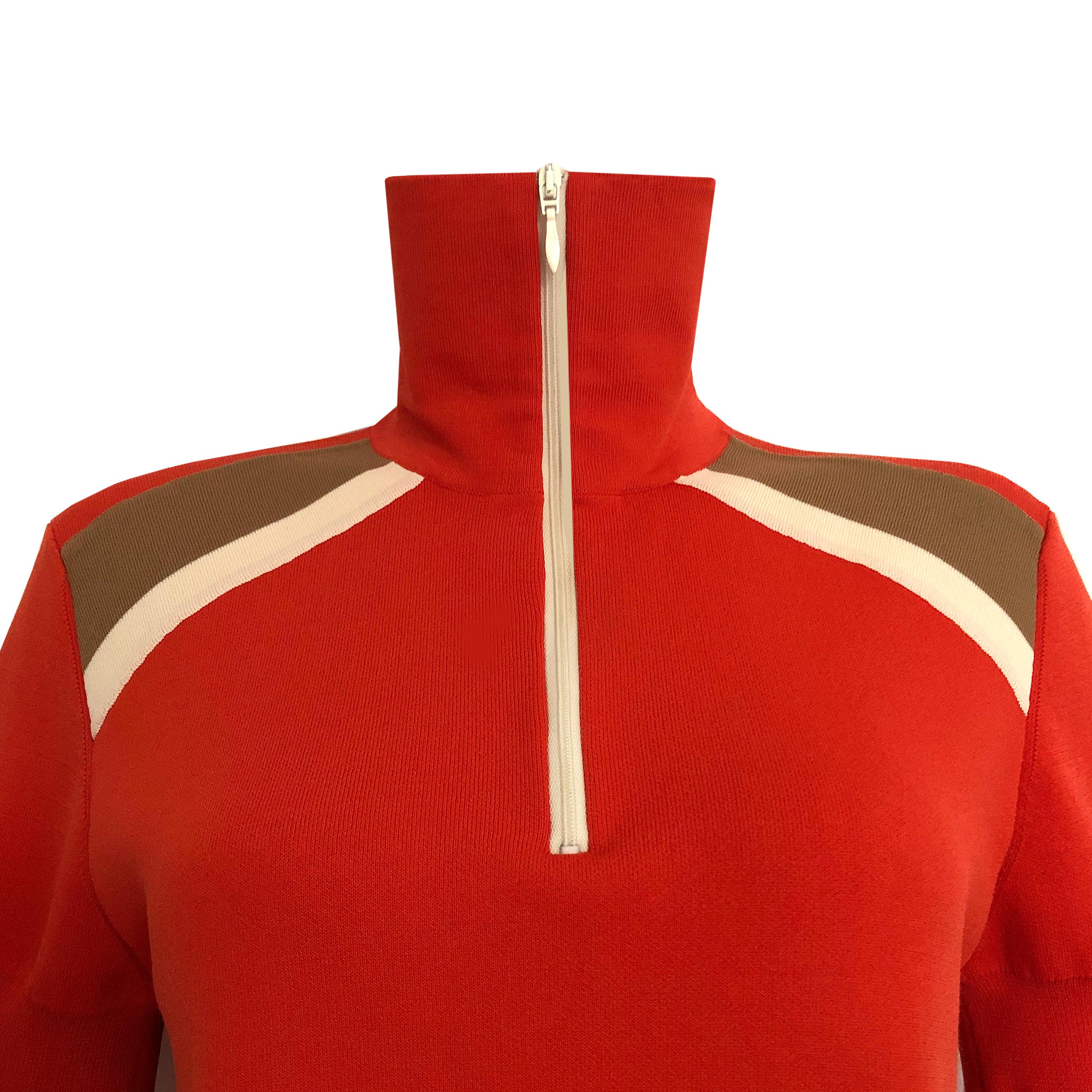 Donna Wales Bonner - Top 'Volta Jazz' - Viscosa elasticizzata - Rosso, Marrone + Bianco sporco in vendita