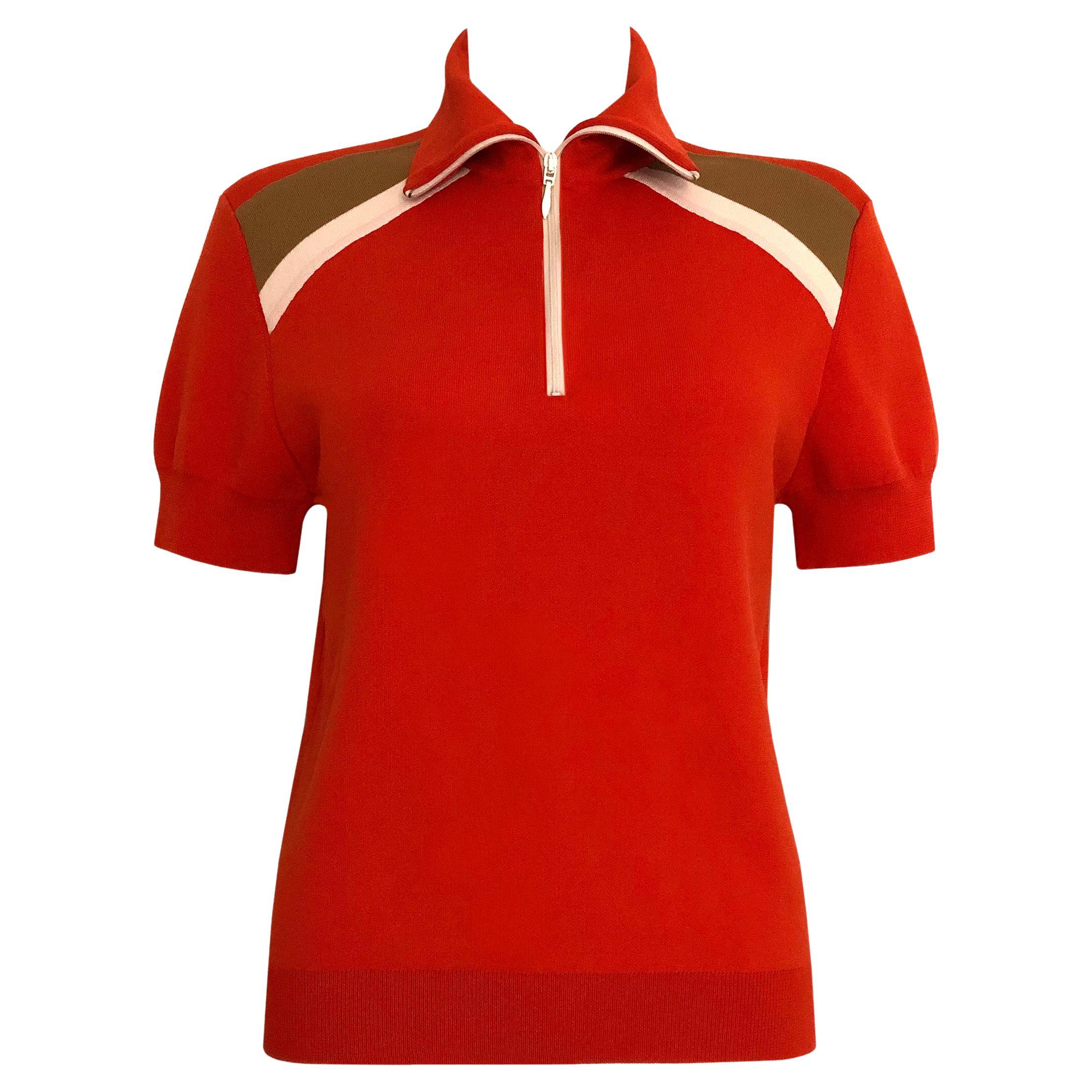 Wales Bonner - Top 'Volta Jazz' - Viscosa elasticizzata - Rosso, Marrone + Bianco sporco in vendita