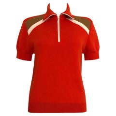 Wales Bonner - Top 'Volta Jazz' - Viscose extensible - Rouge, marron + blanc cassé