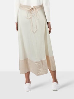 Wales Bonner White Ribbed Jersey Midi Skirt Size S