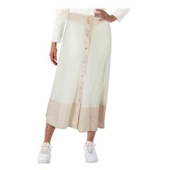 Wales Bonner White Ribbed Jersey Midi Skirt Size S