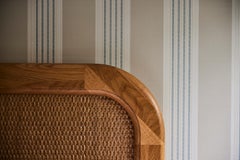 Mid-Century Modern Danish Walford Bed in Rattan & Natural Oak — USA Cali King