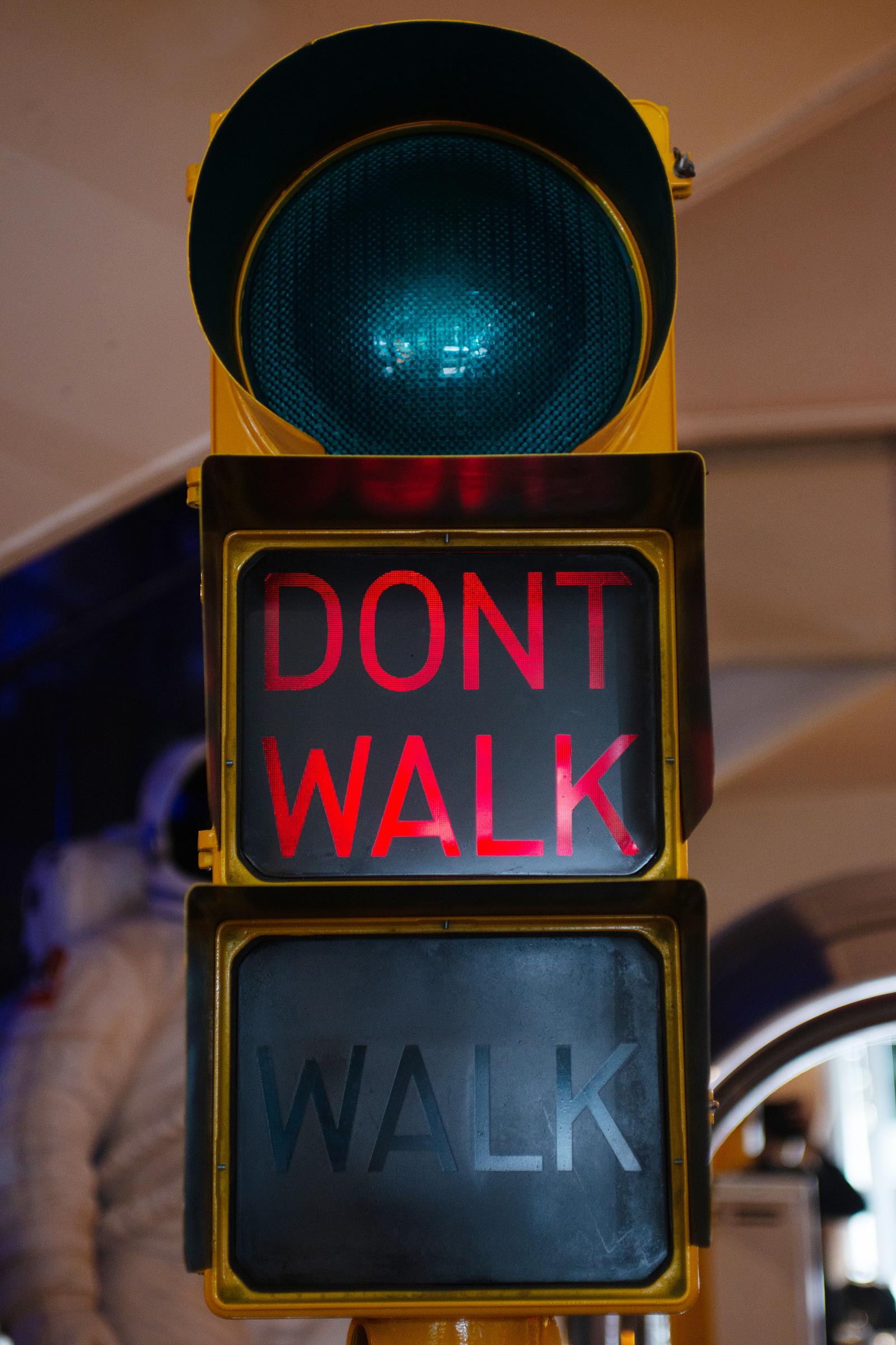 American Walk, Don't Walk Traffic Light