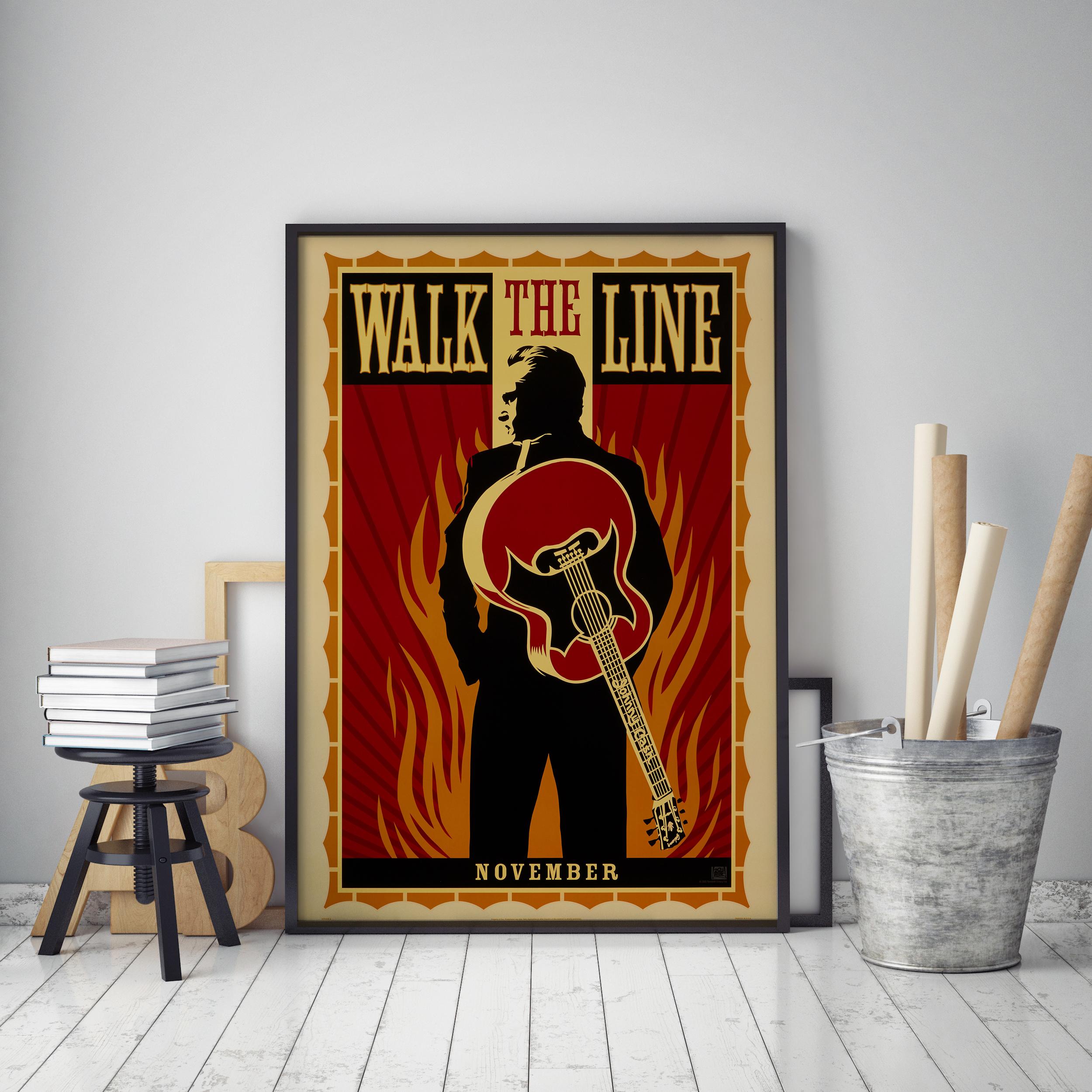 Postmoderno Poster originale del film 'Walk the Line' disegnato da Shepard Fairey, americano, 2005 in vendita