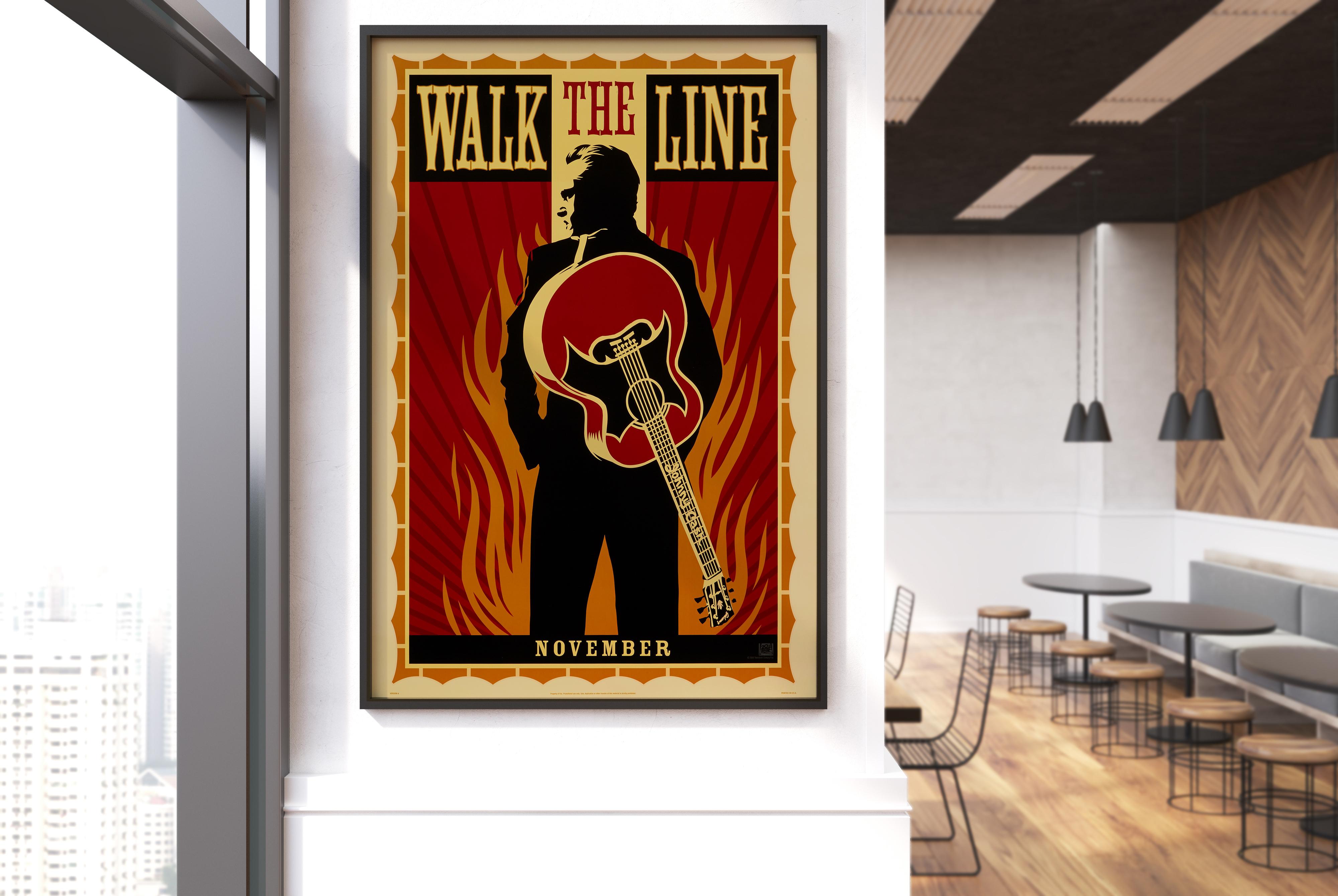 Americano Poster originale del film 'Walk the Line' disegnato da Shepard Fairey, americano, 2005 in vendita