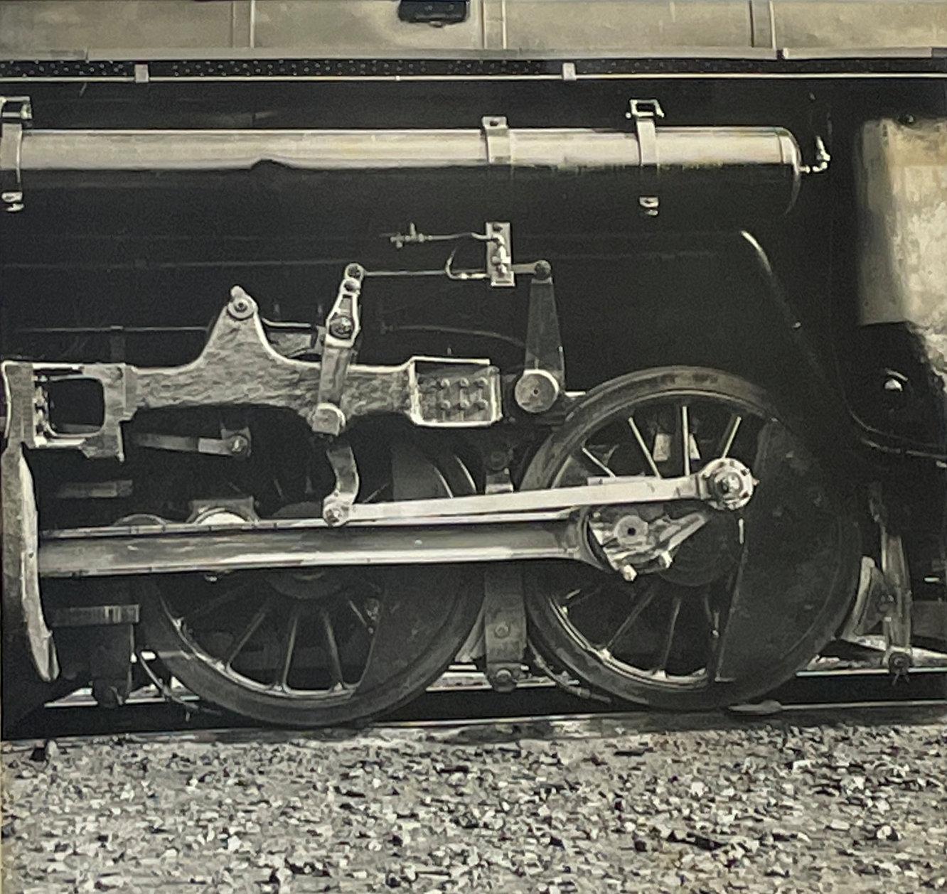 Walker Evans
Class A Steam Locomotive: The Second Set of Drivers, 1958
Inscribed "For Calvert from Walker" lower right
Gelatin silver print
10 x 10 1/2 inches

Provenance
The artist
Calvert Coggeshall (gift from the above)
By descent


Walker Evans