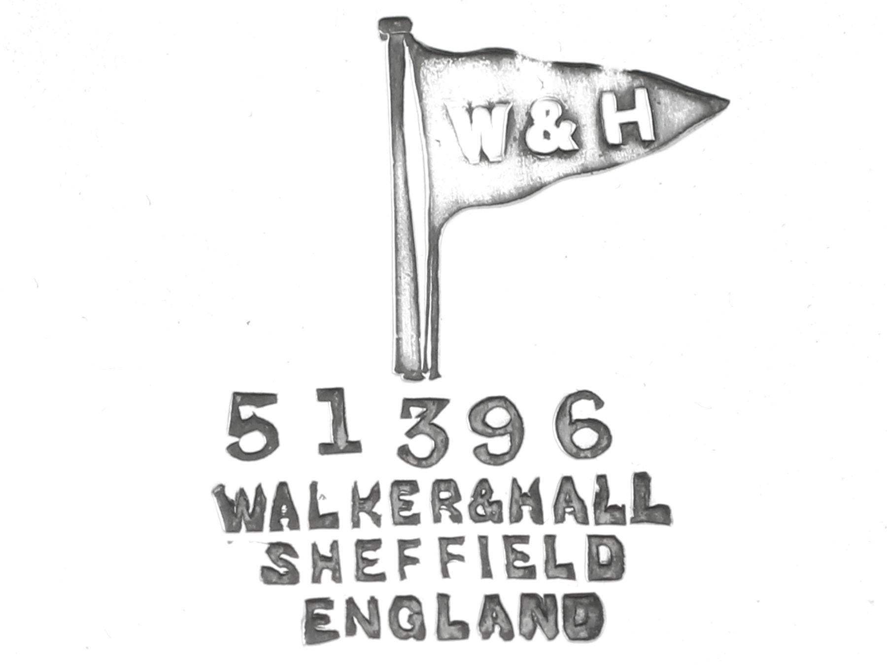 Walker & Hall Antique Edwardian Sterling Silver and Glass Desk Standish For Sale 12