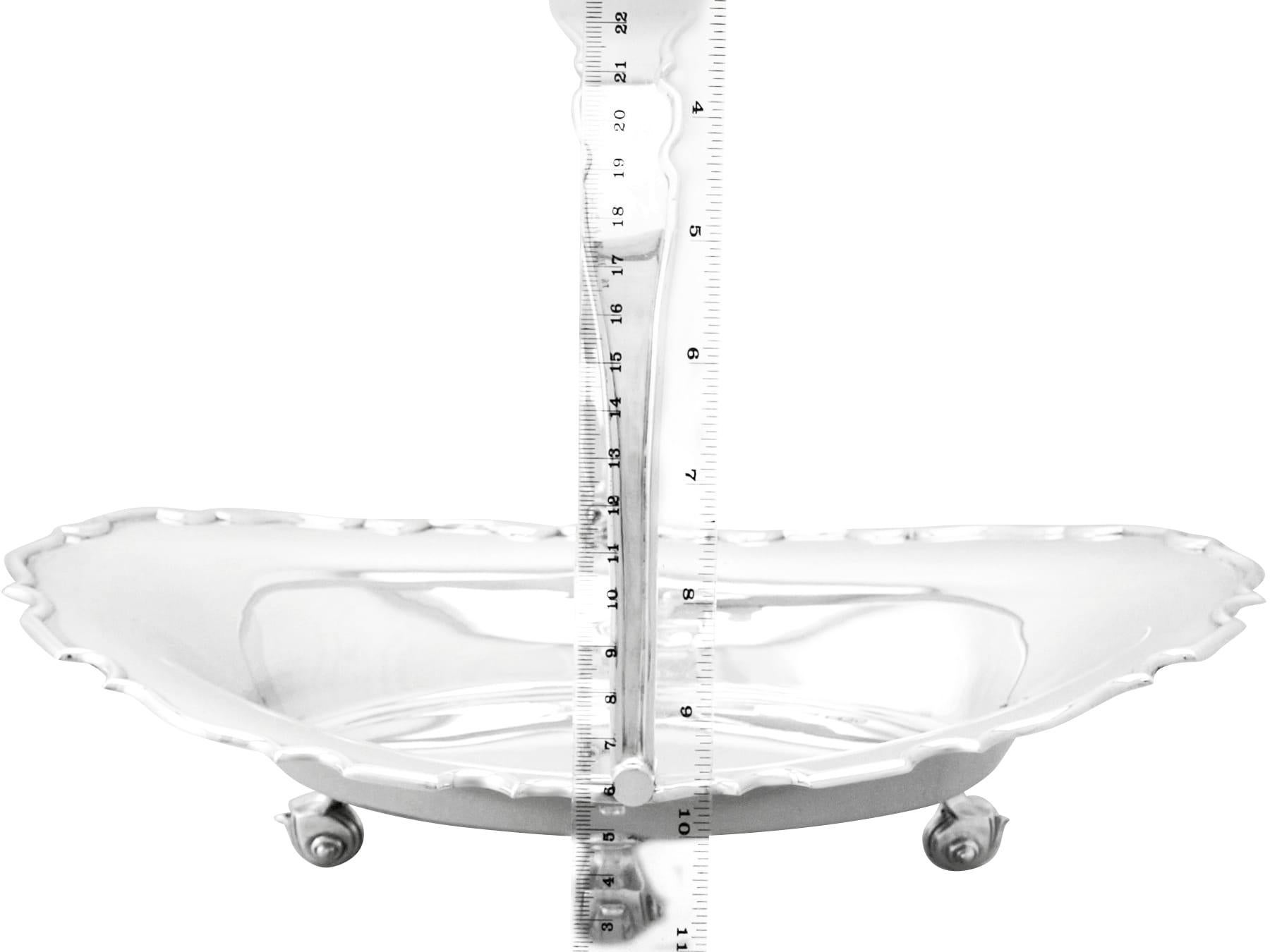 Walker & Hall Cesta inglesa antigua de plata de ley para pasteles y fruta 5