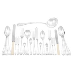Walker & Hall Antique Sterling Silver Canteen of Cutlery for Twelve Persons
