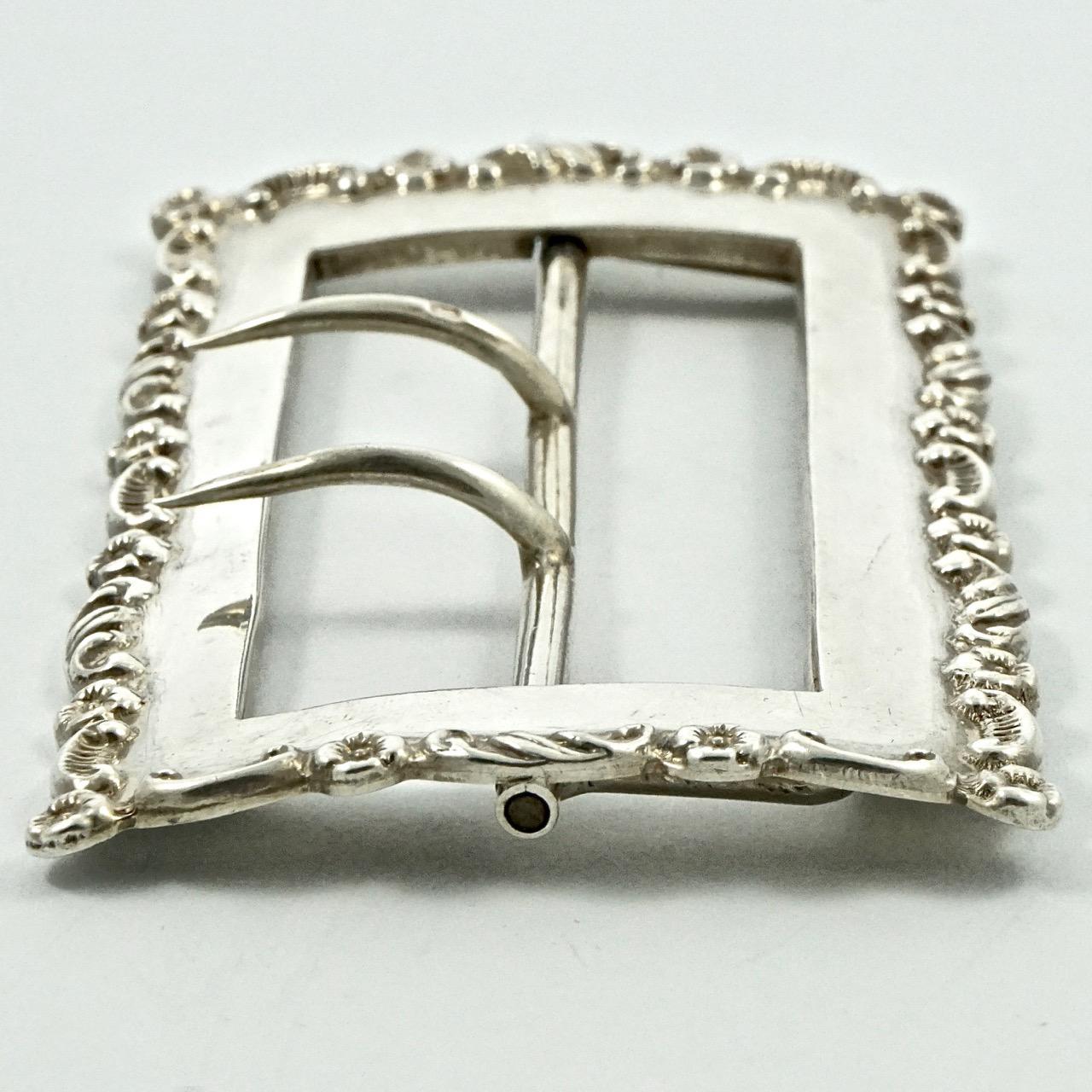 Walker & Hall Antique Victorian Sterling Silver Buckle For Sale 2