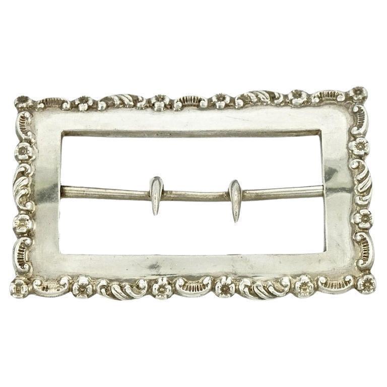 Walker & Hall Antique Victorian Sterling Silver Buckle For Sale