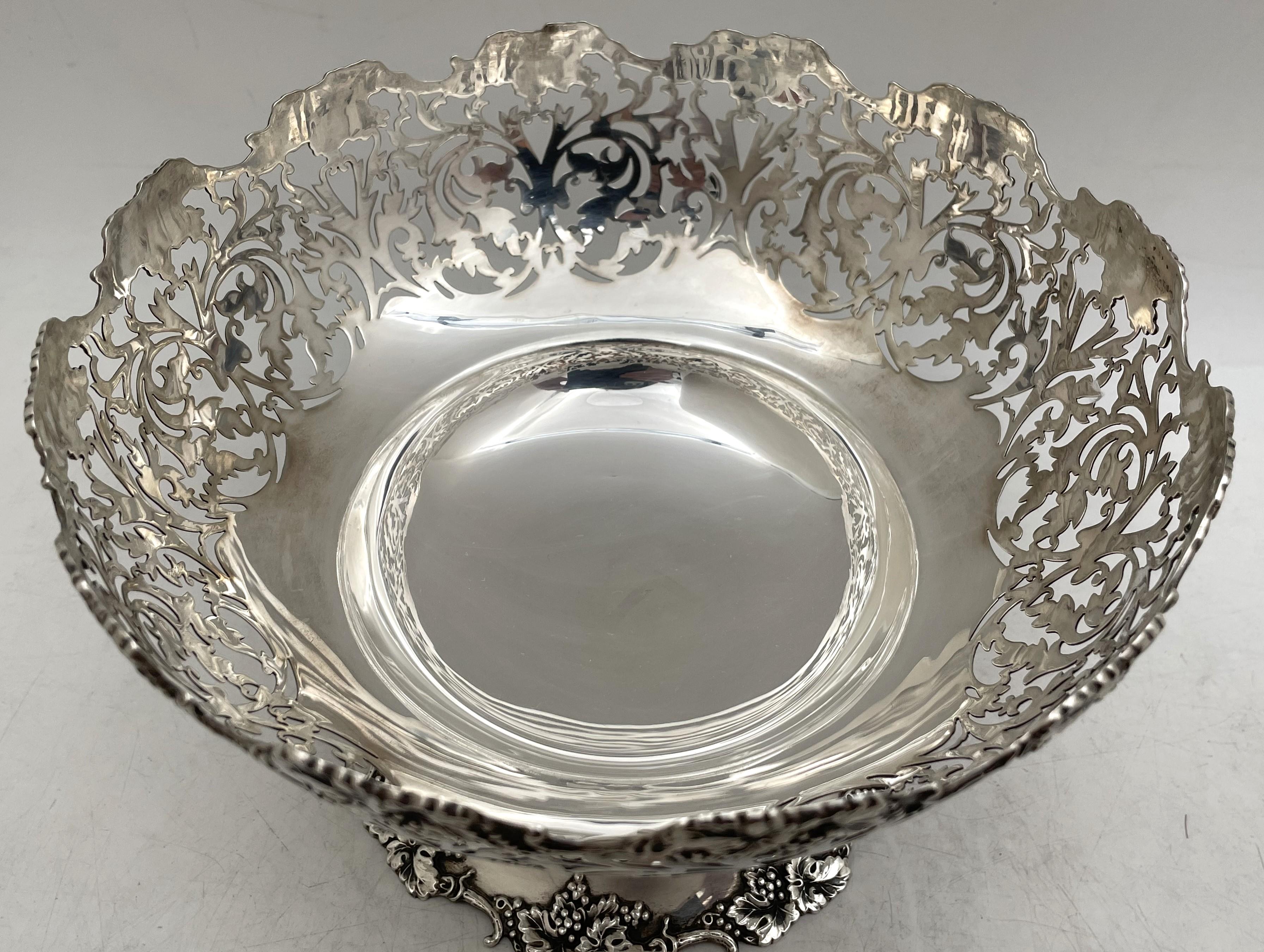 Walker & Hall English Sterling Silver & Glass 1930 Punch Bowl Set with 4 Cups For Sale 1