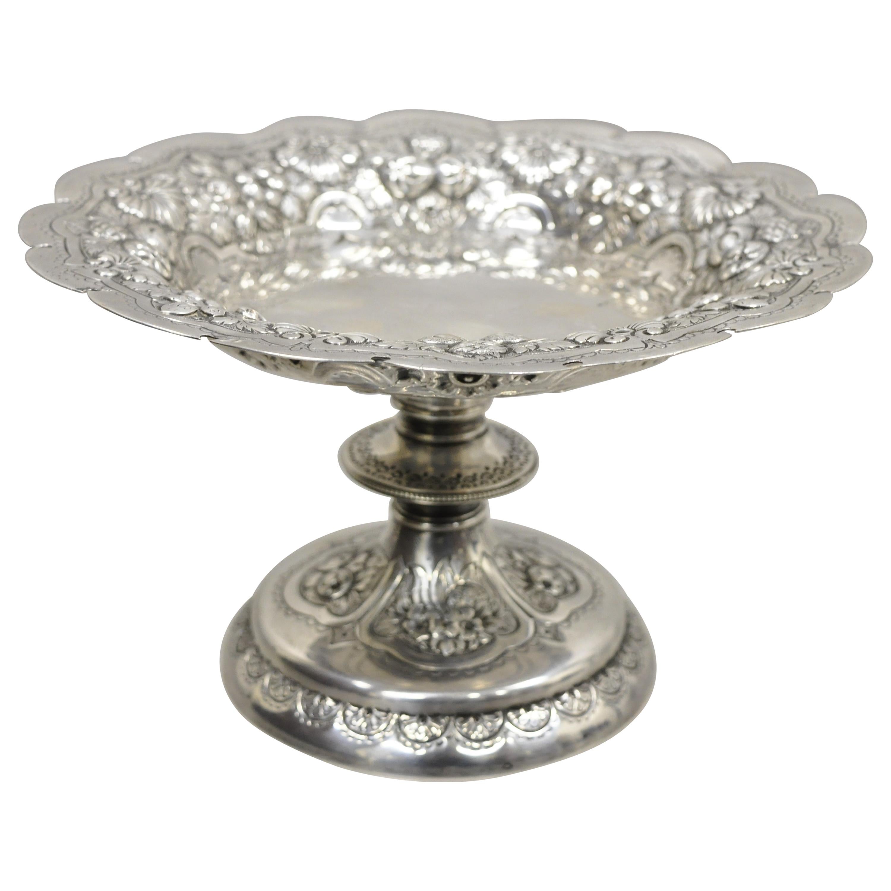 Walker & Hall Sheffield Silver Plate Regency Fruit Shell Compote Platter Stand For Sale