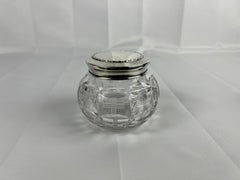 Walker & Hall Sheffield Sterling Silver & Cut Glass Vanity Jar Circa 1917