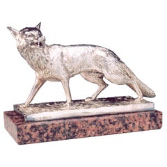 Antique Walker & Hall Sterling Silver Fox.