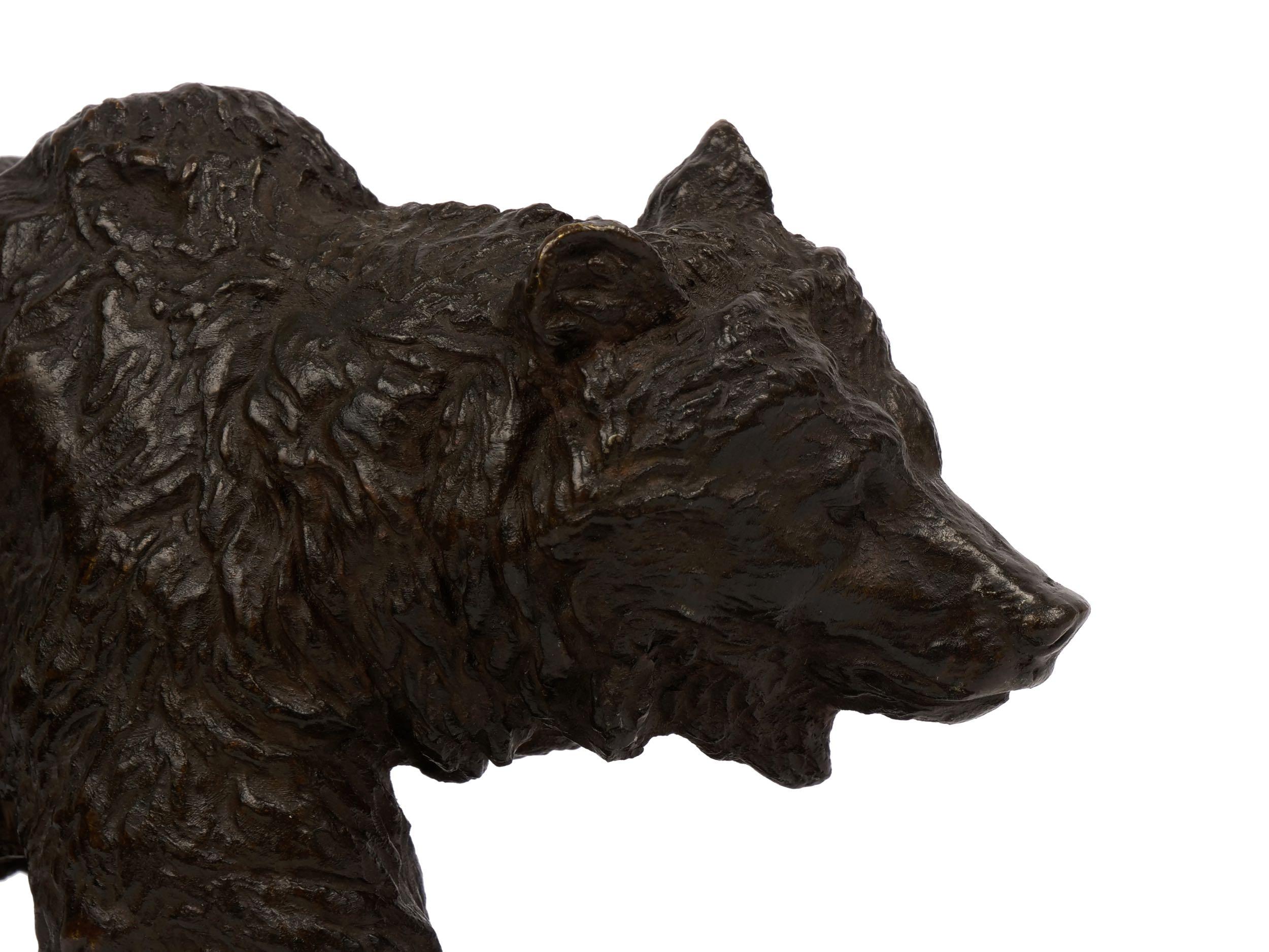 “Walking Bear” French Antique Bronze Sculpture by Isidore Bonheur 5