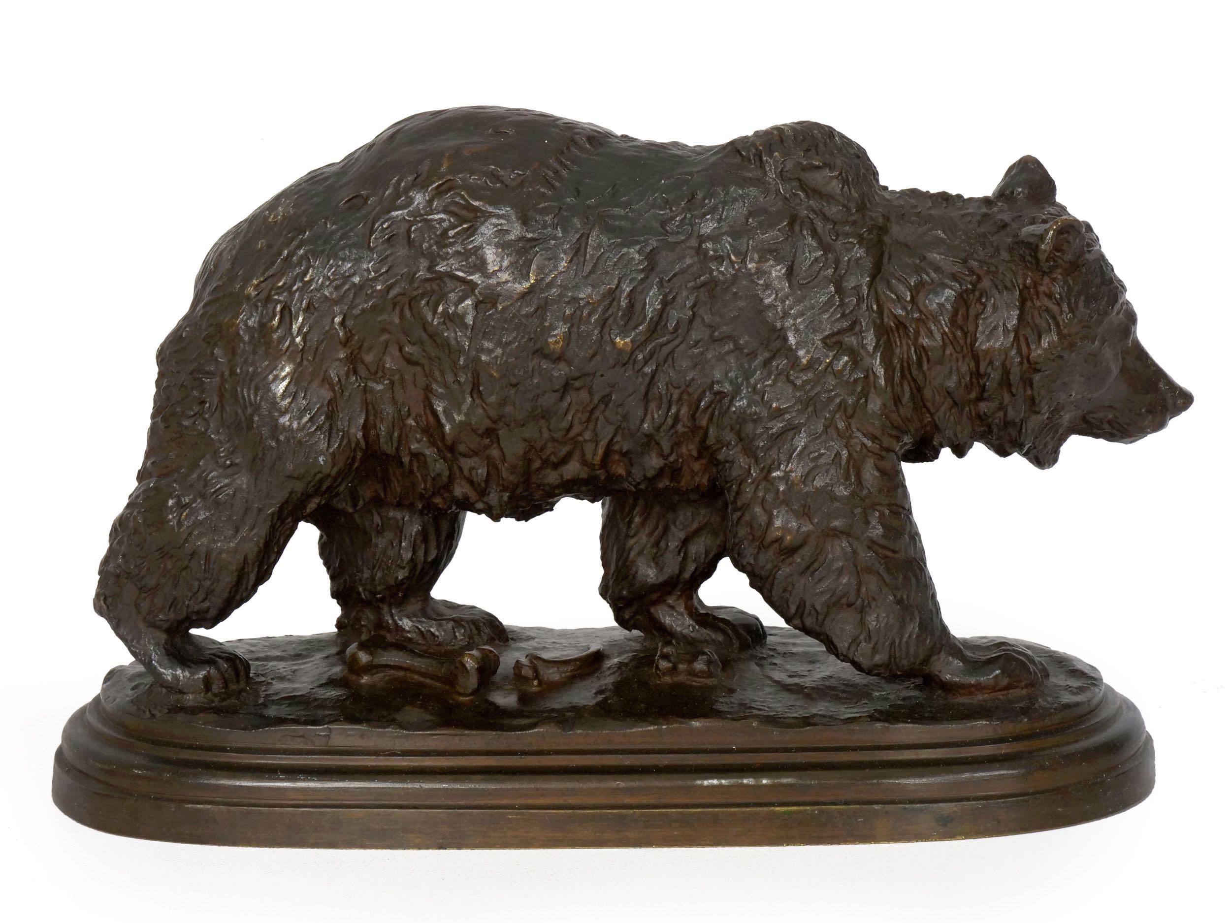 “Walking Bear” French Bronze Sculpture by Isidore Bonheur & Peyrol 1