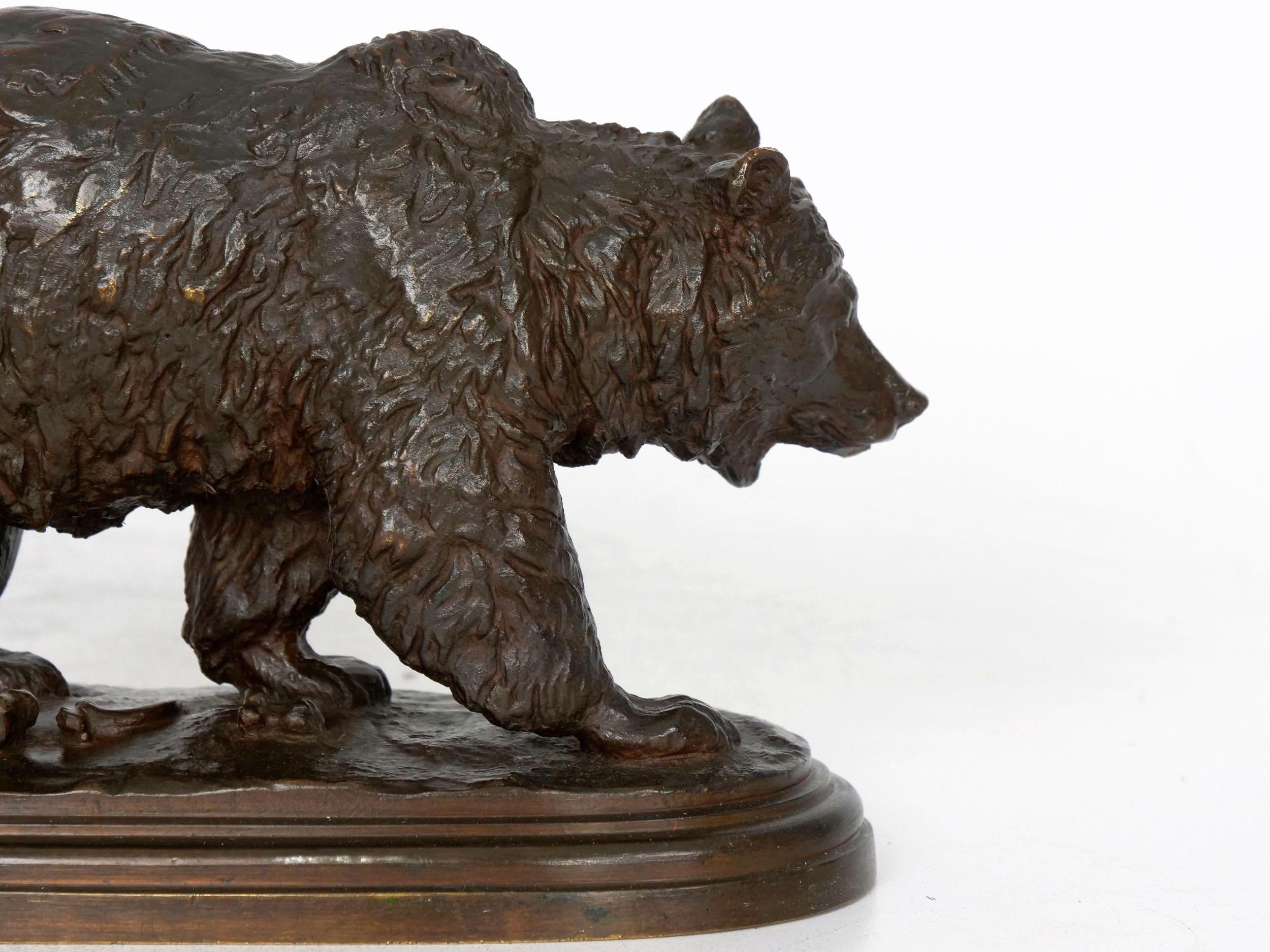 “Walking Bear” French Bronze Sculpture by Isidore Bonheur & Peyrol 3