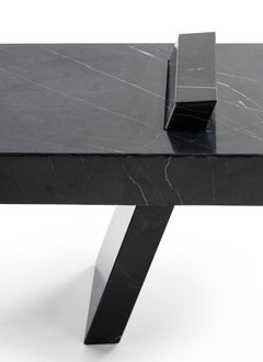 Solid Nero Marquina Marble Bench, 12  foot  "Walking Bench" by Lauren Rottet