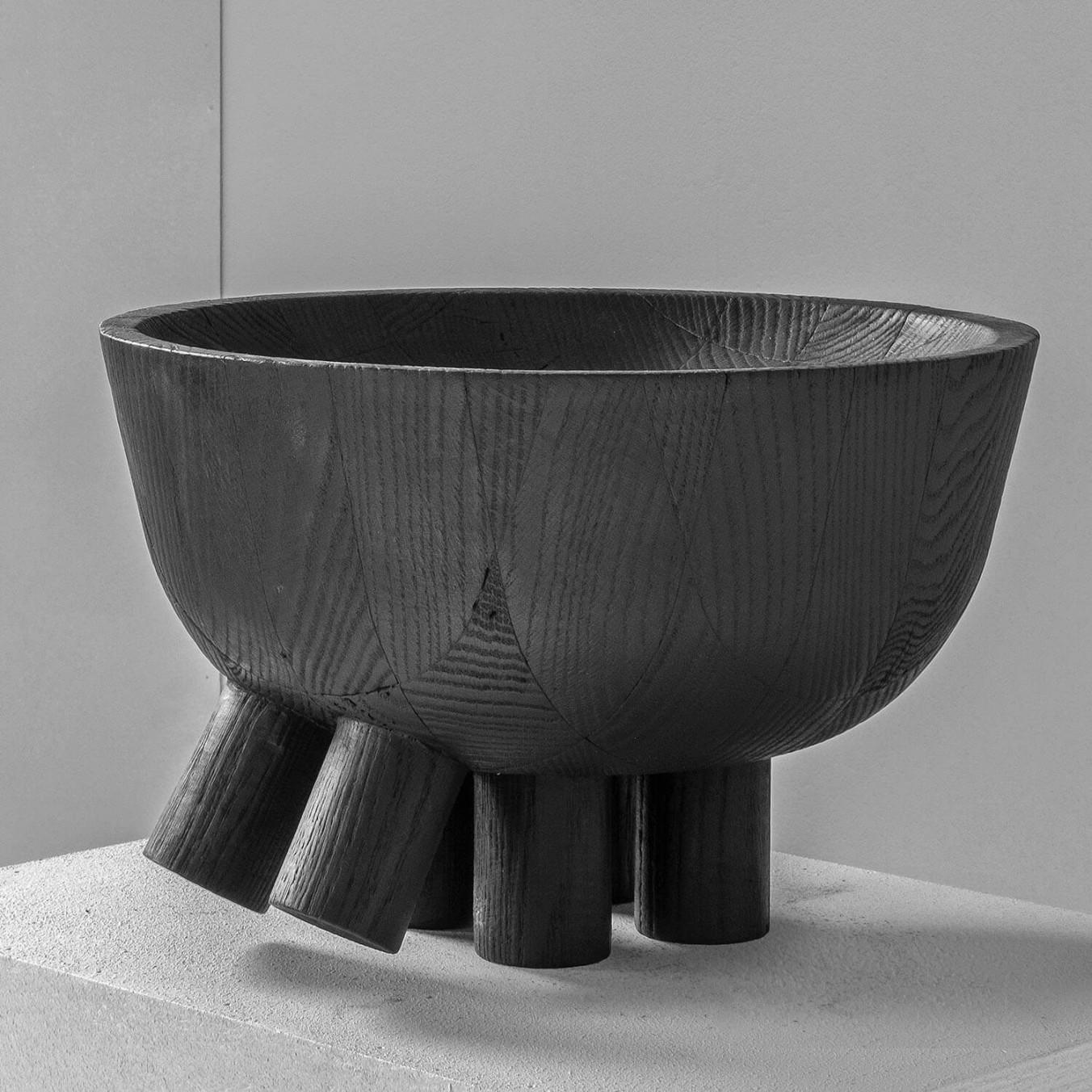 Modern Walking Bowl in Iroko Wood, Arno Declercq