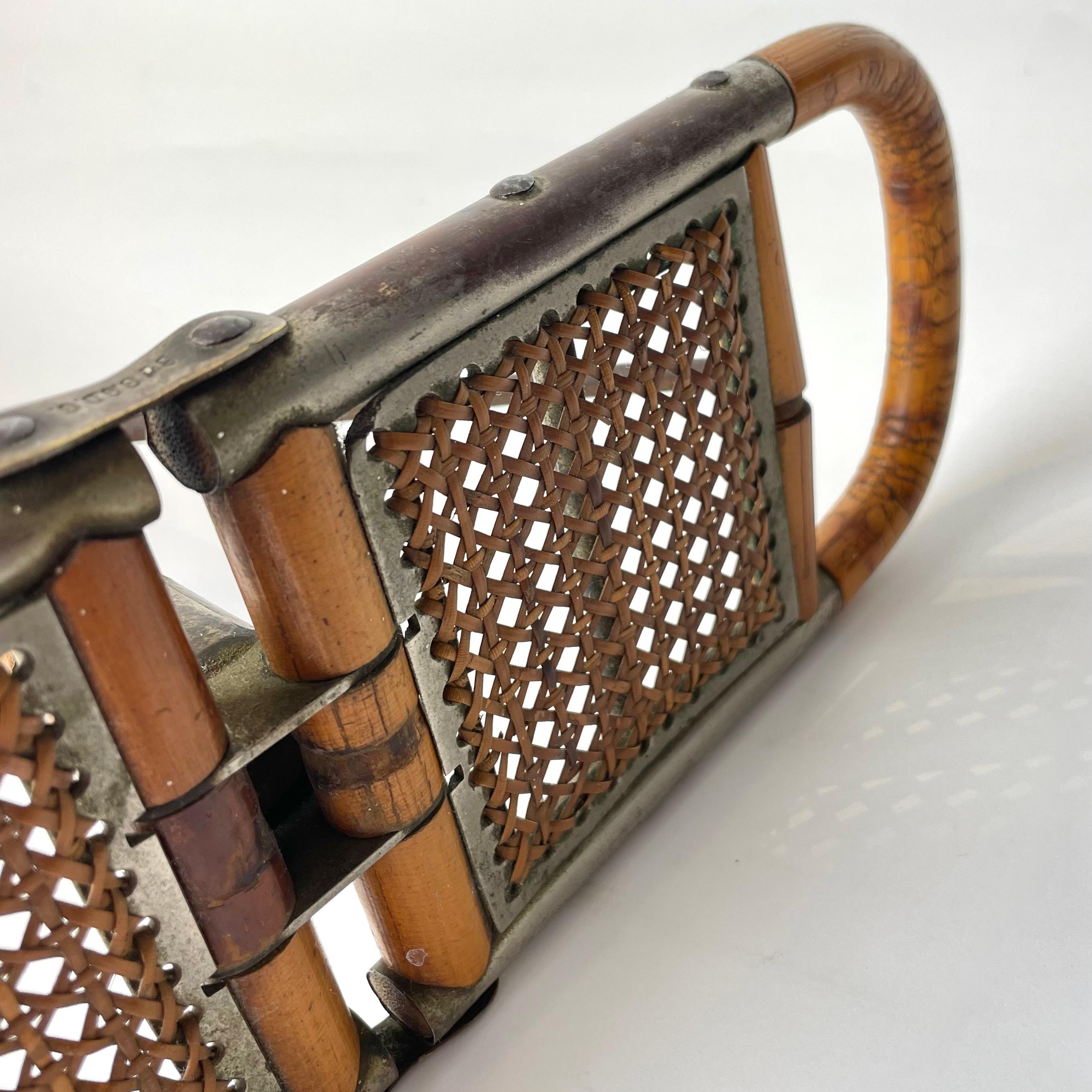 Walking Cane with Folding Seat, Bamboo and Rattan Late 19th/Early 20th Century 2