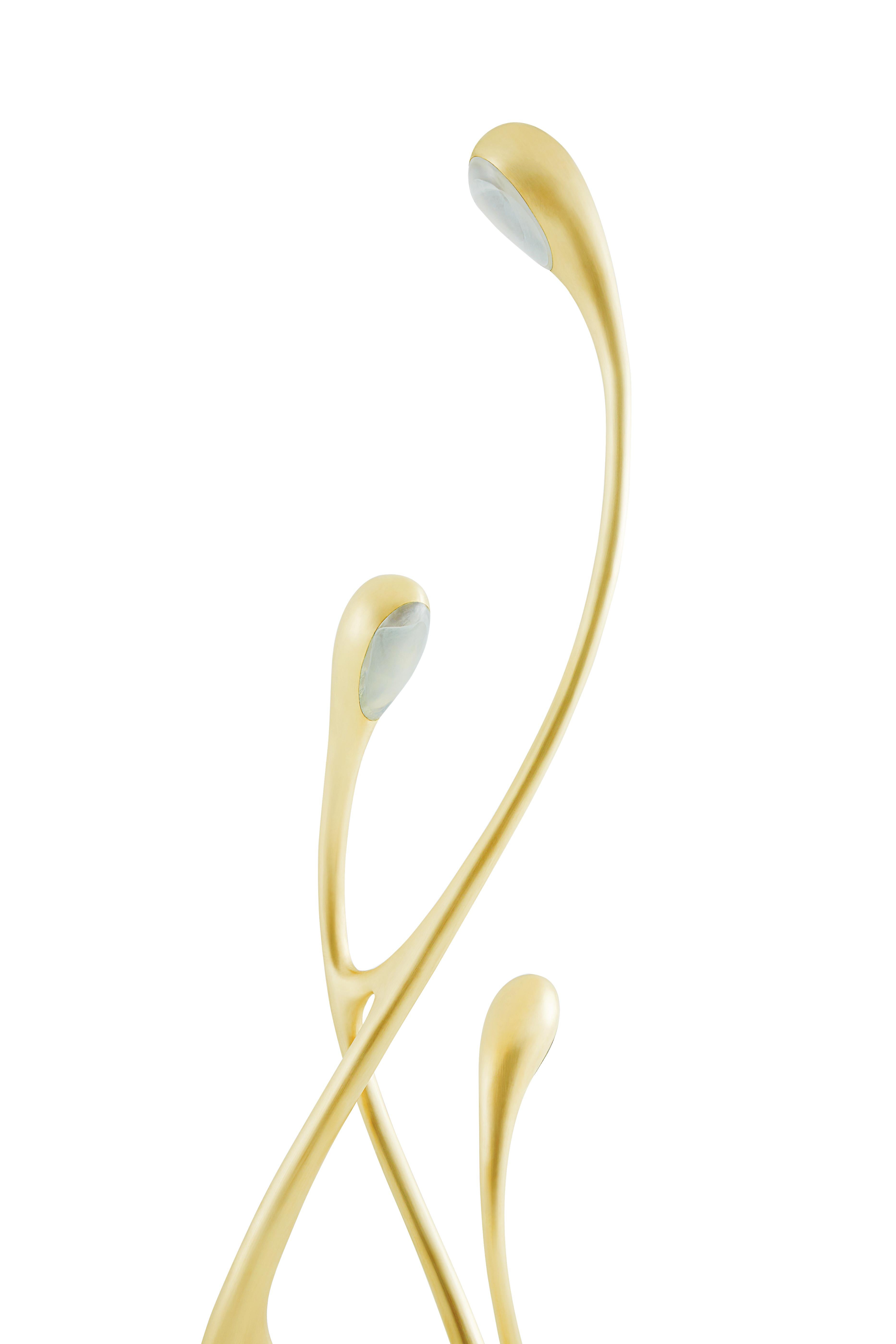 Walking Floor Lamp Polished or Matte Brass Gold Lighting Customizable For Sale 5