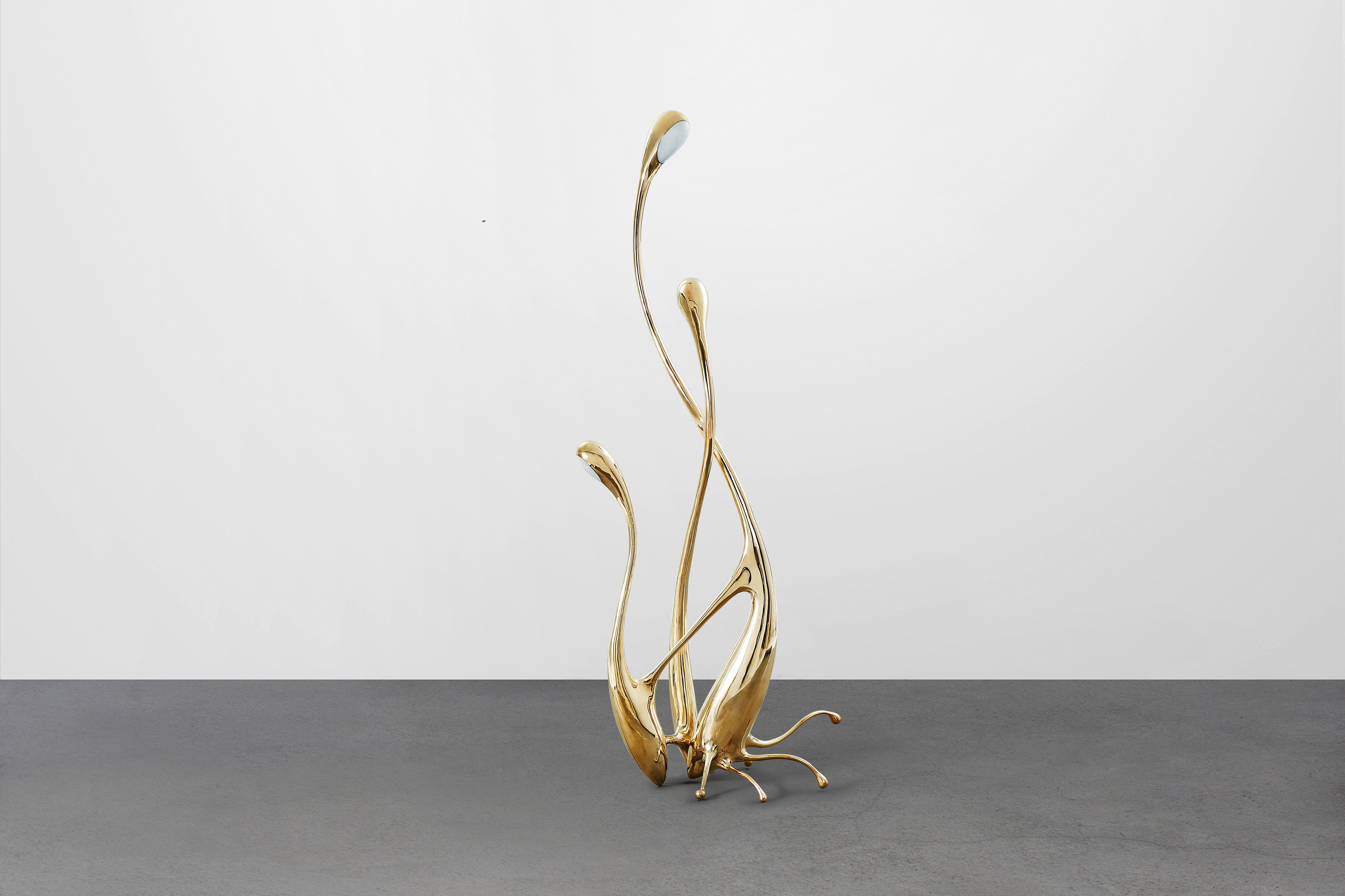 Lampada da terra Walking in ottone lucido o opaco Gold Lighting personalizzabile In condizioni Nuovo in vendita a Beverly Hills, CA