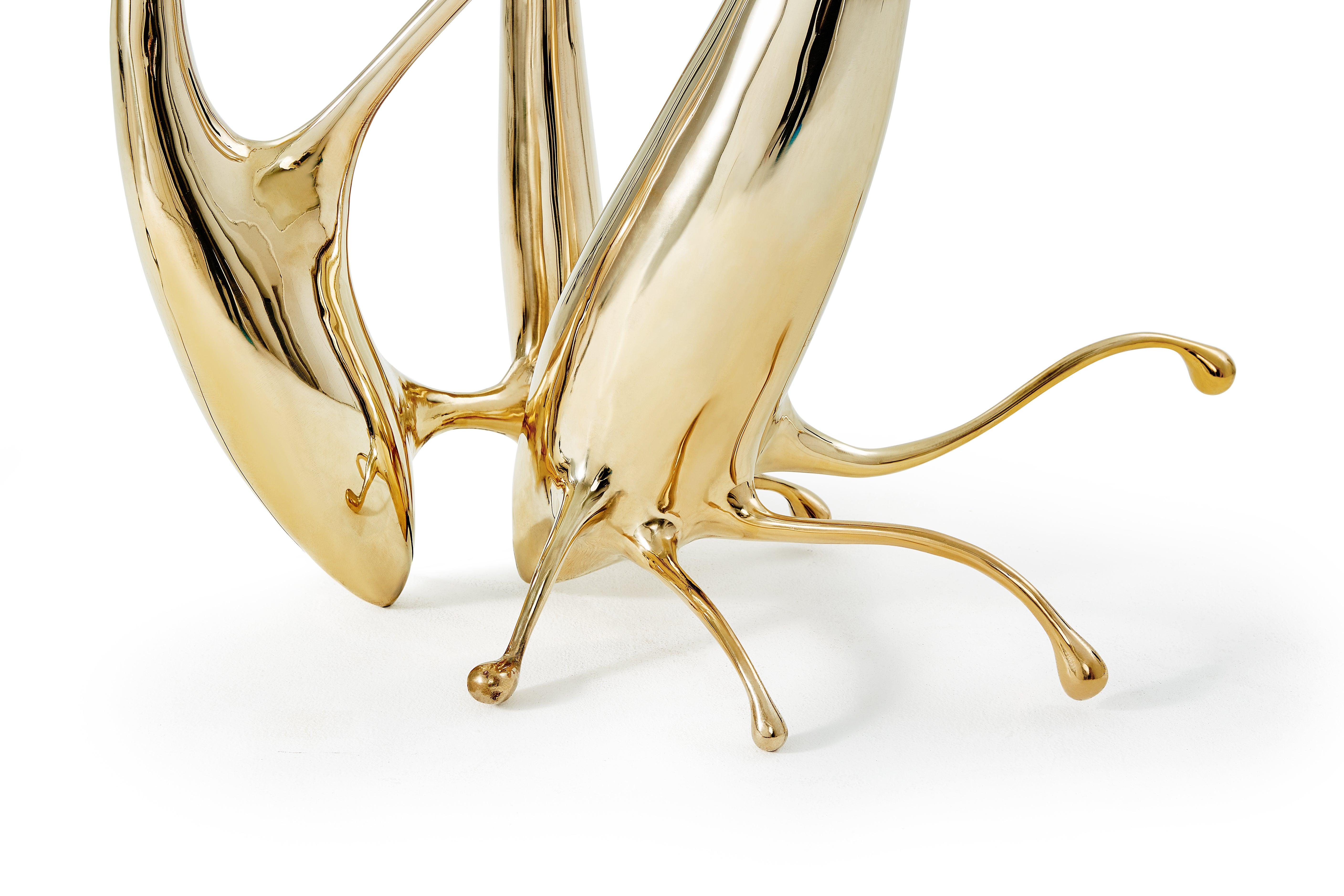 XXI secolo e contemporaneo Lampada da terra Walking in ottone lucido o opaco Gold Lighting personalizzabile in vendita