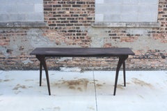 Walking, Handmade Hall Table or Custom Desk in Oxidized Walnut by Laylo Studio