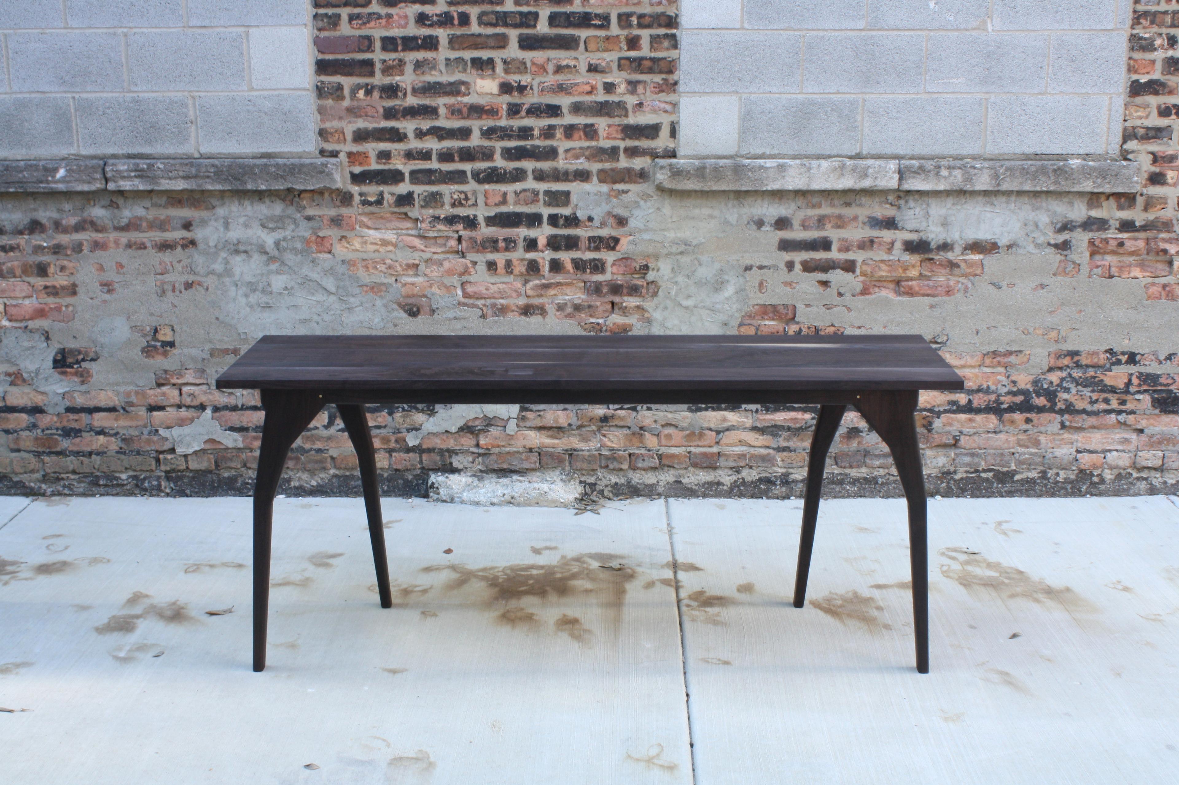 Modern Walking, Handmade Hall Table or Custom Desk in Oxidized Walnut by Laylo Studio For Sale
