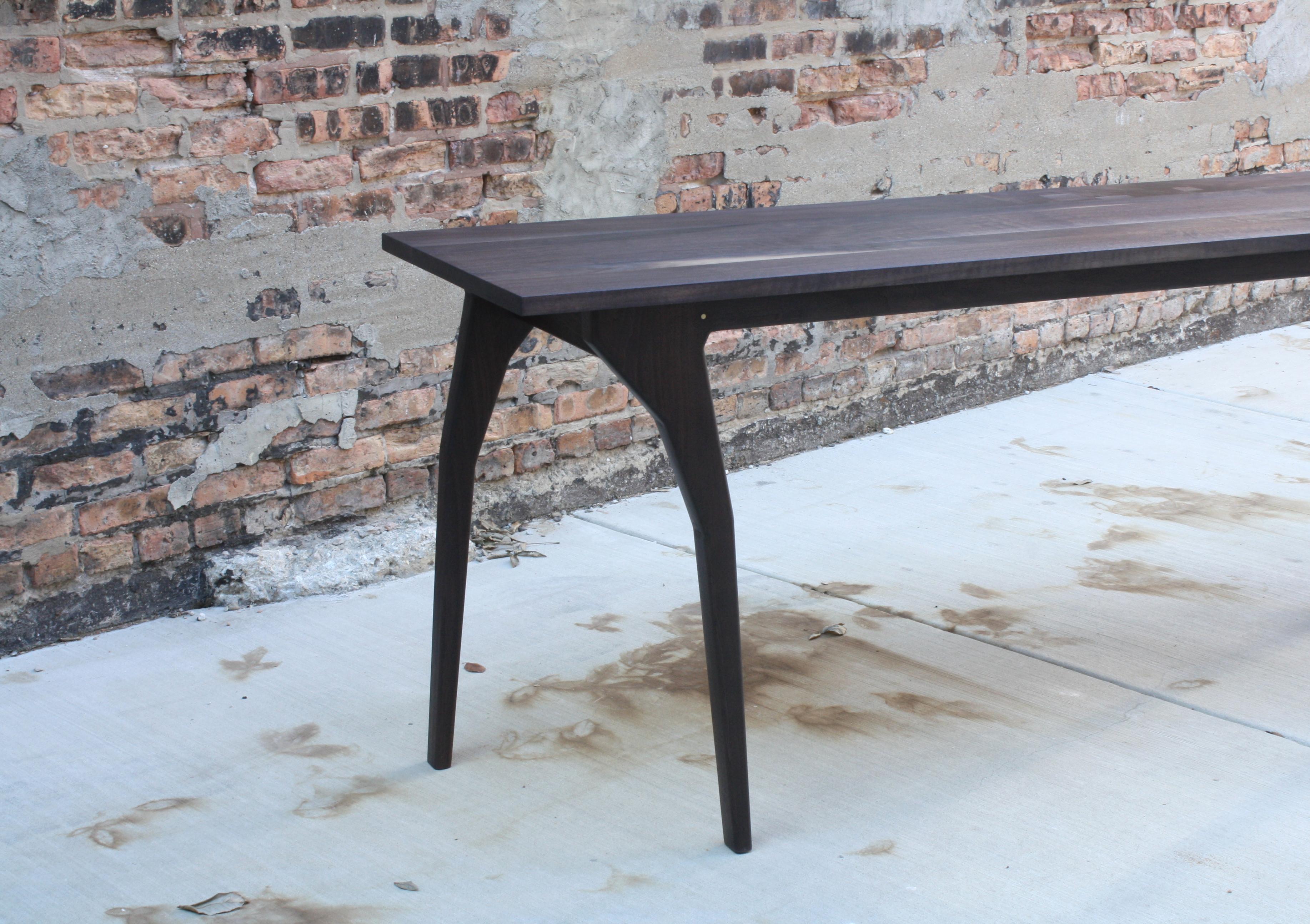 American Walking, Handmade Hall Table or Custom Desk in Oxidized Walnut by Laylo Studio For Sale