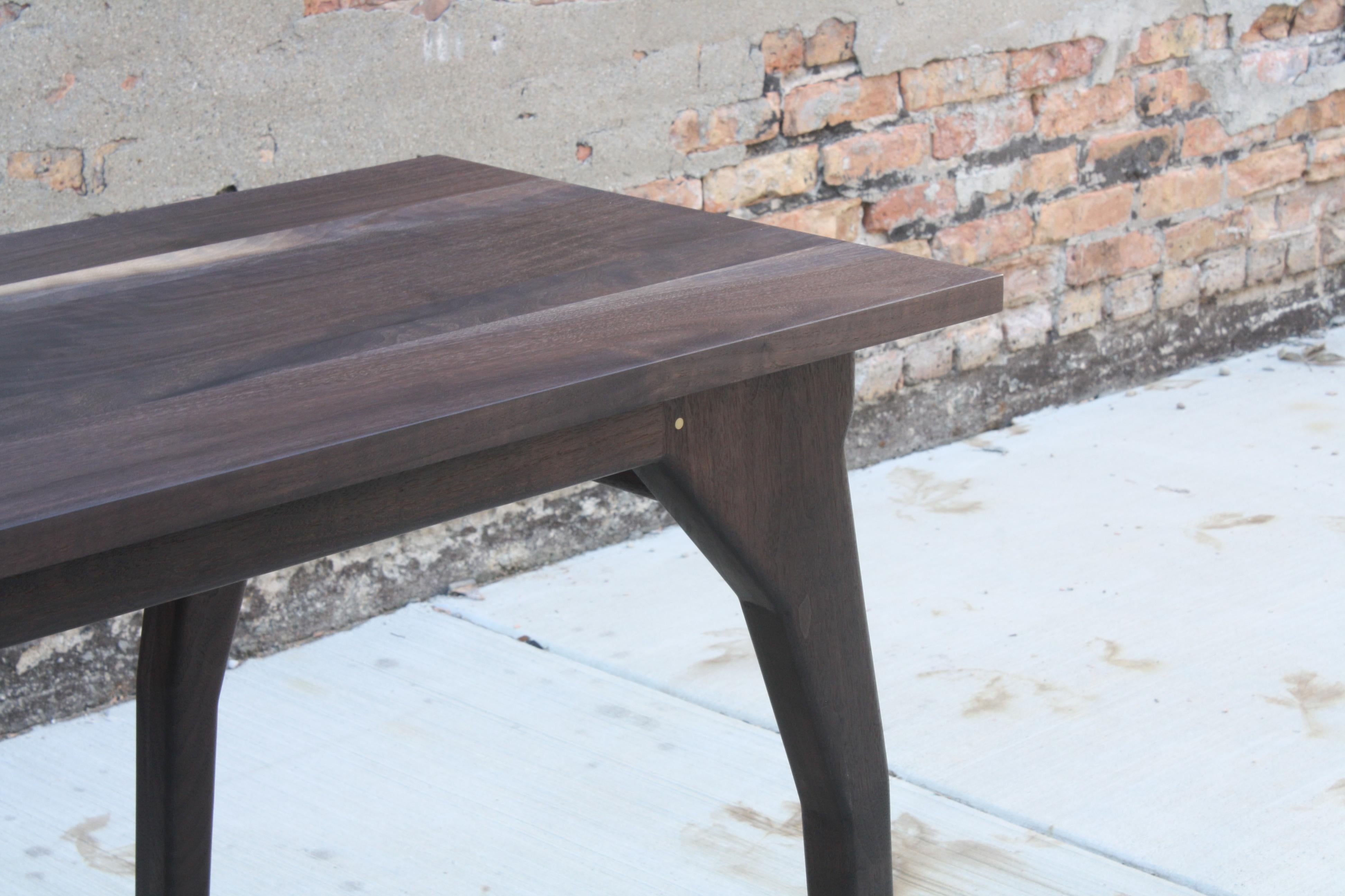 Walking, Handmade Hall Table or Custom Desk in Oxidized Walnut by Laylo Studio In New Condition For Sale In Chicago, IL