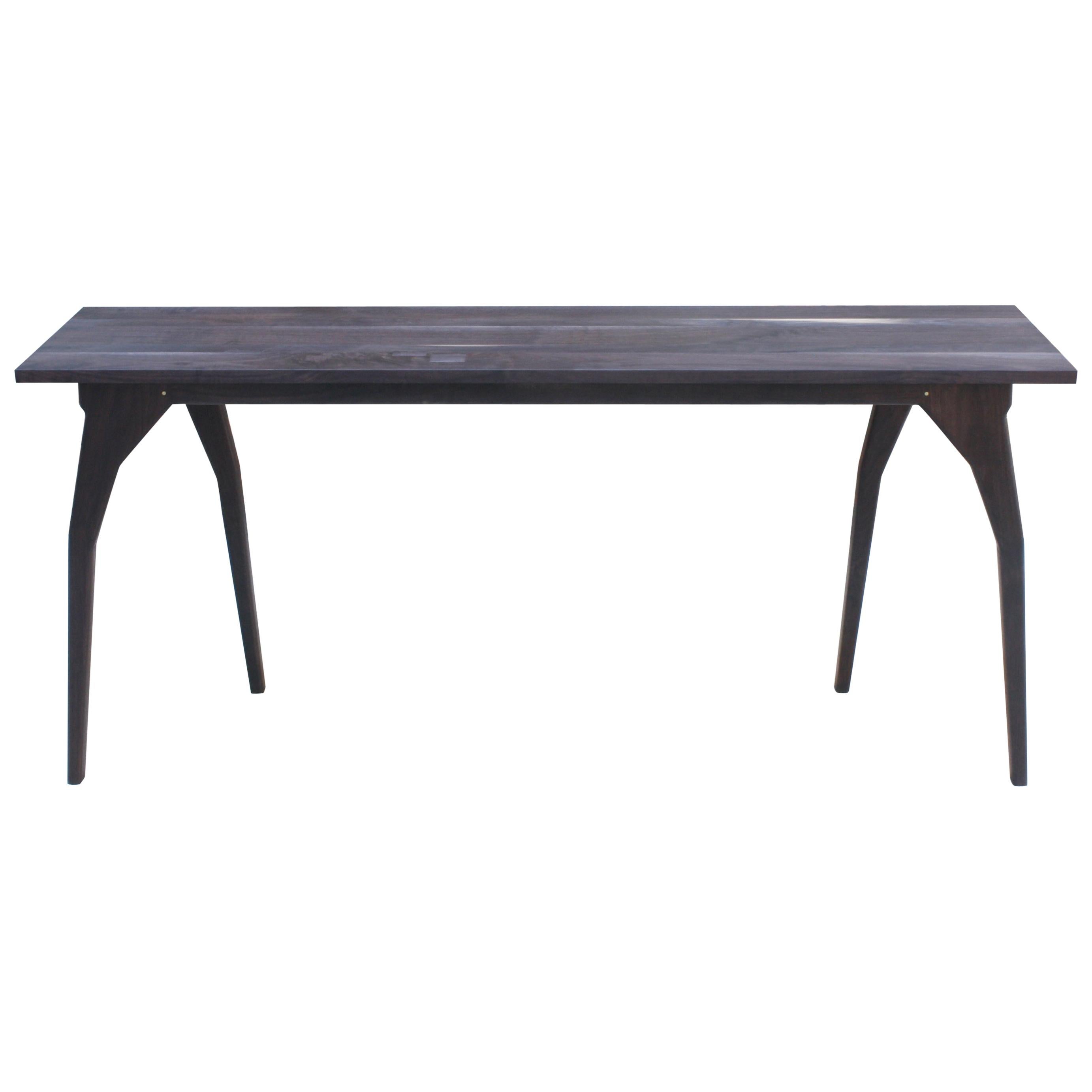 Walking, Handmade Hall Table or Custom Desk in Oxidized Walnut by Laylo Studio For Sale