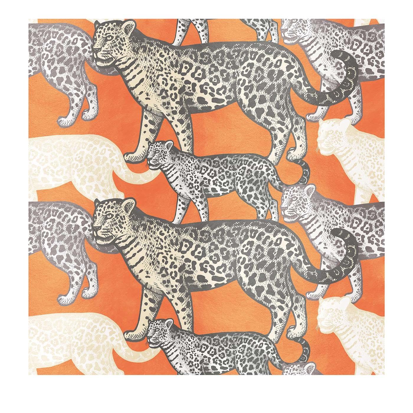 Walking Leopards Orange Panel #1