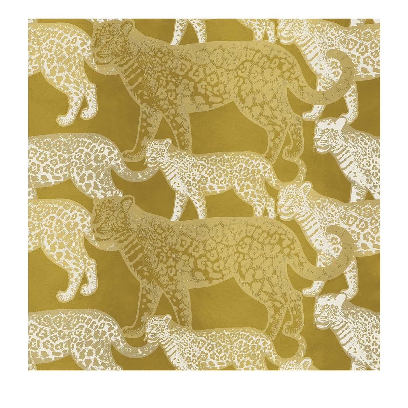 Walking Leopards Yellow Panel