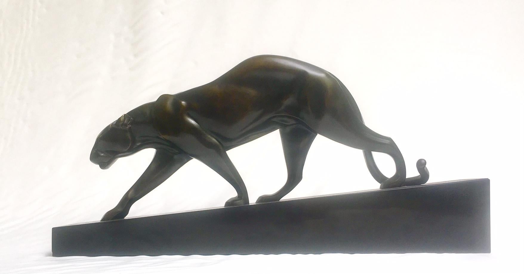 bronze panther sculpture