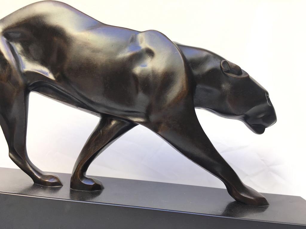 Walking Panther Art Deco Bronze Sculpture Large Model by Maurice Prost, 1925 In Good Condition In Saint-Ouen, FR