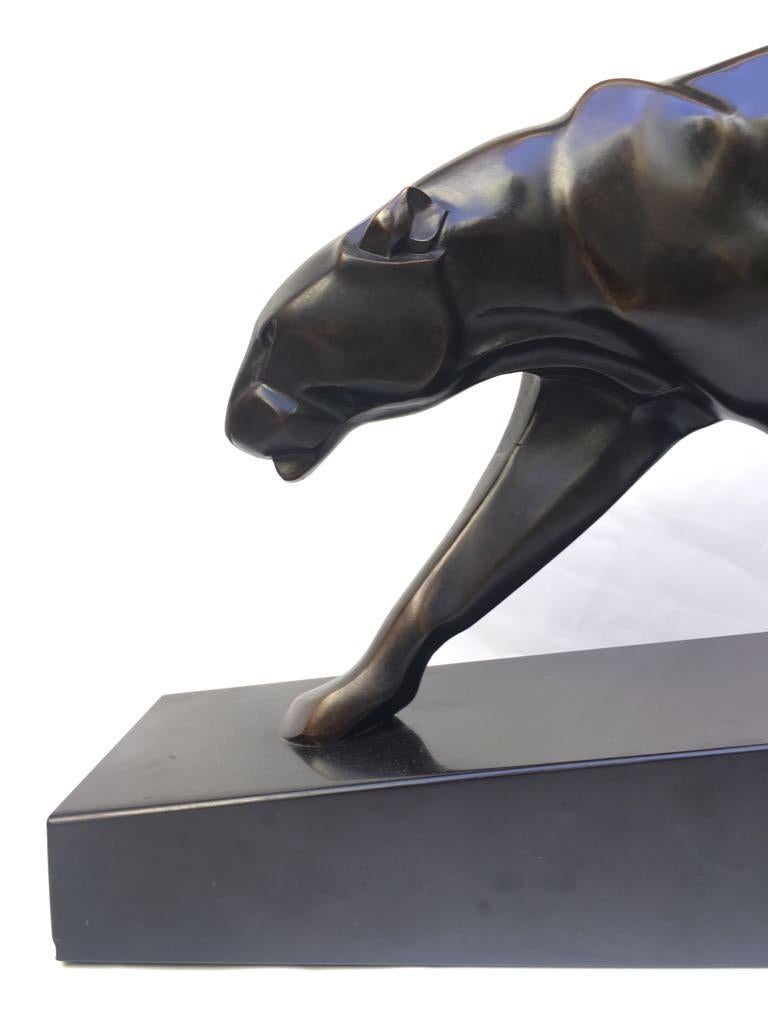 Walking Panther Art Deco Bronze Sculpture Large Model by Maurice Prost, 1925 1