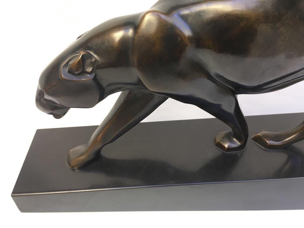 Walking Panther Art Deco Bronze Sculpture Large Model by Maurice Prost, 1925 4