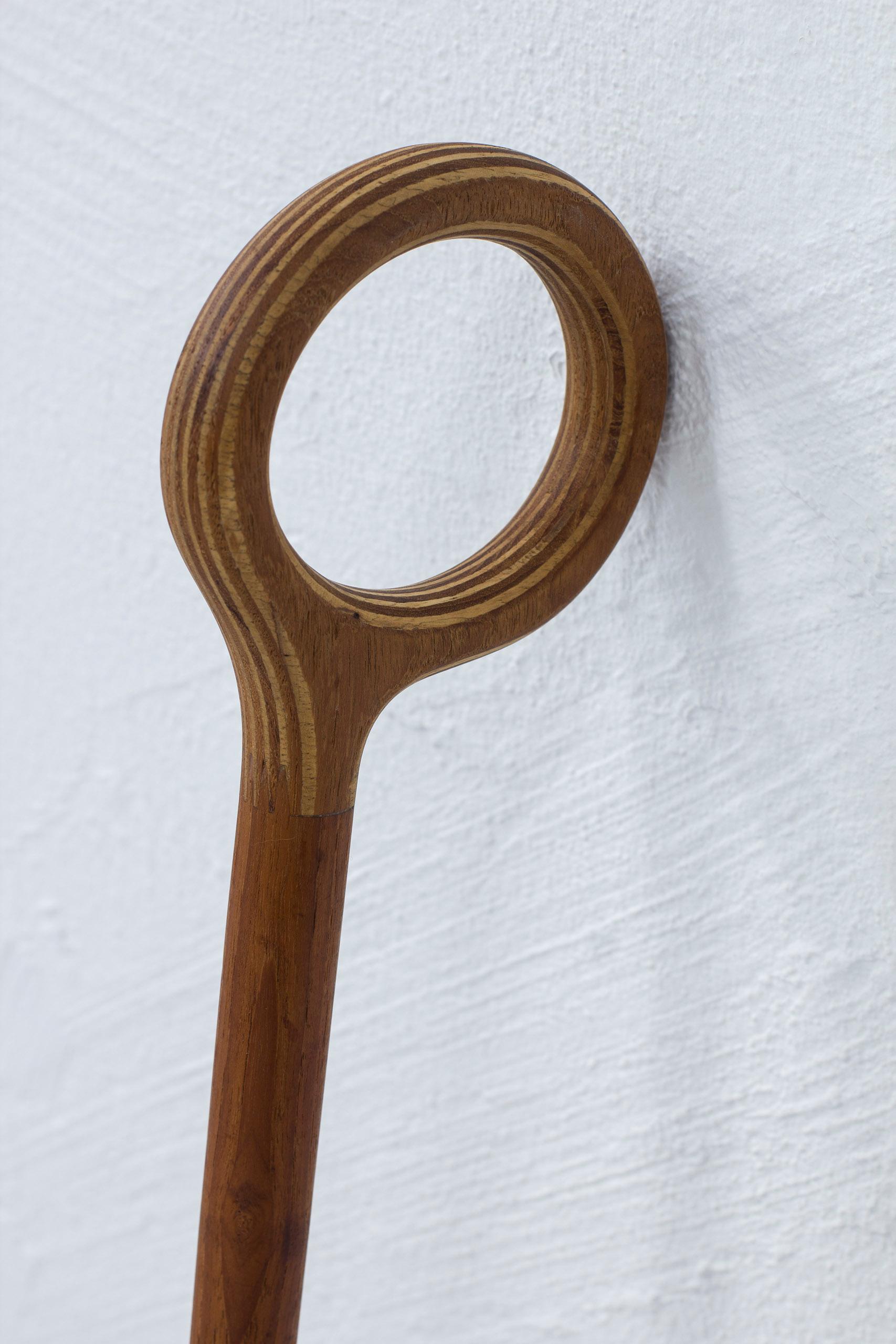 Danish Walking stick/cane in teak an maple by Nanna & Jørgen Ditzel, Denmark, 1950s For Sale