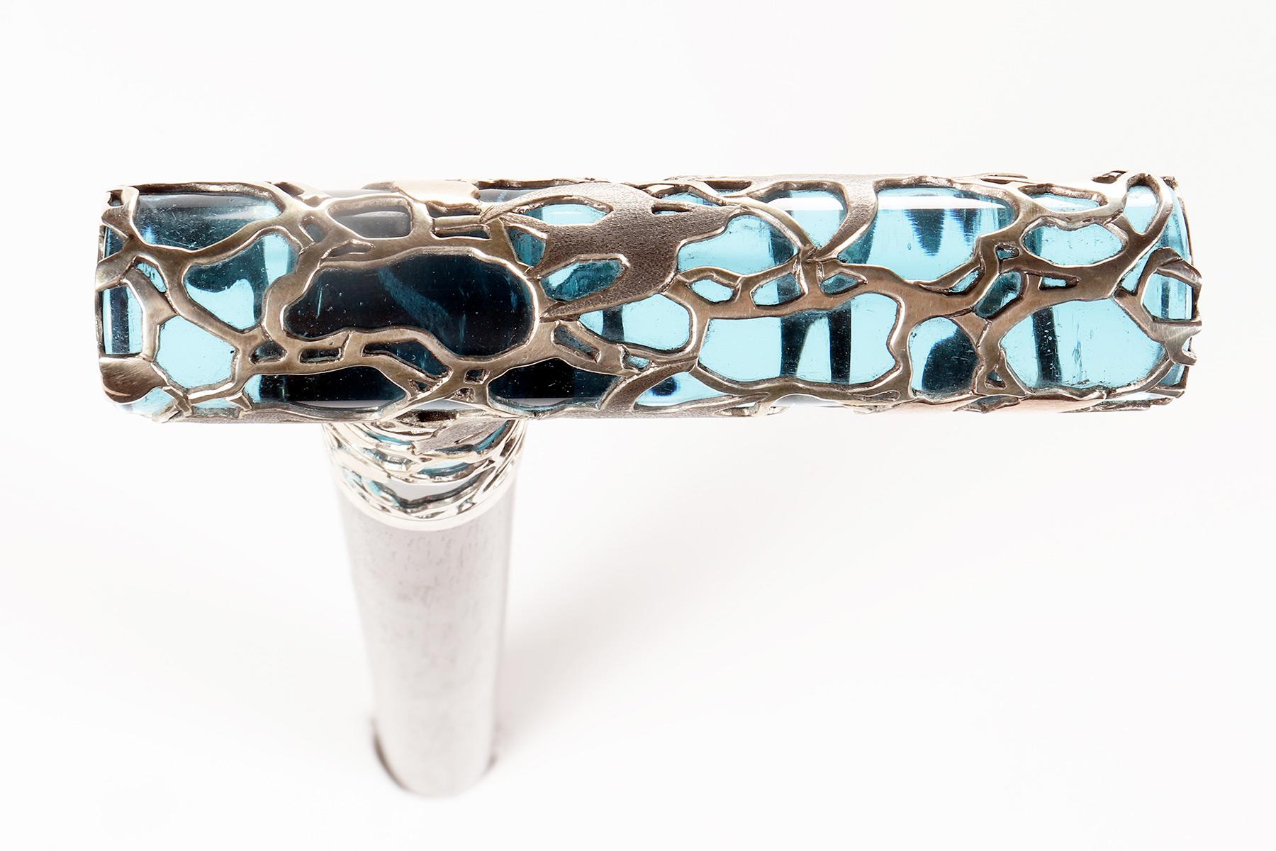 Walking stick, Duilio Cambellotti and Petocchi swallows cane, Rome, Italy 1910. For Sale 3