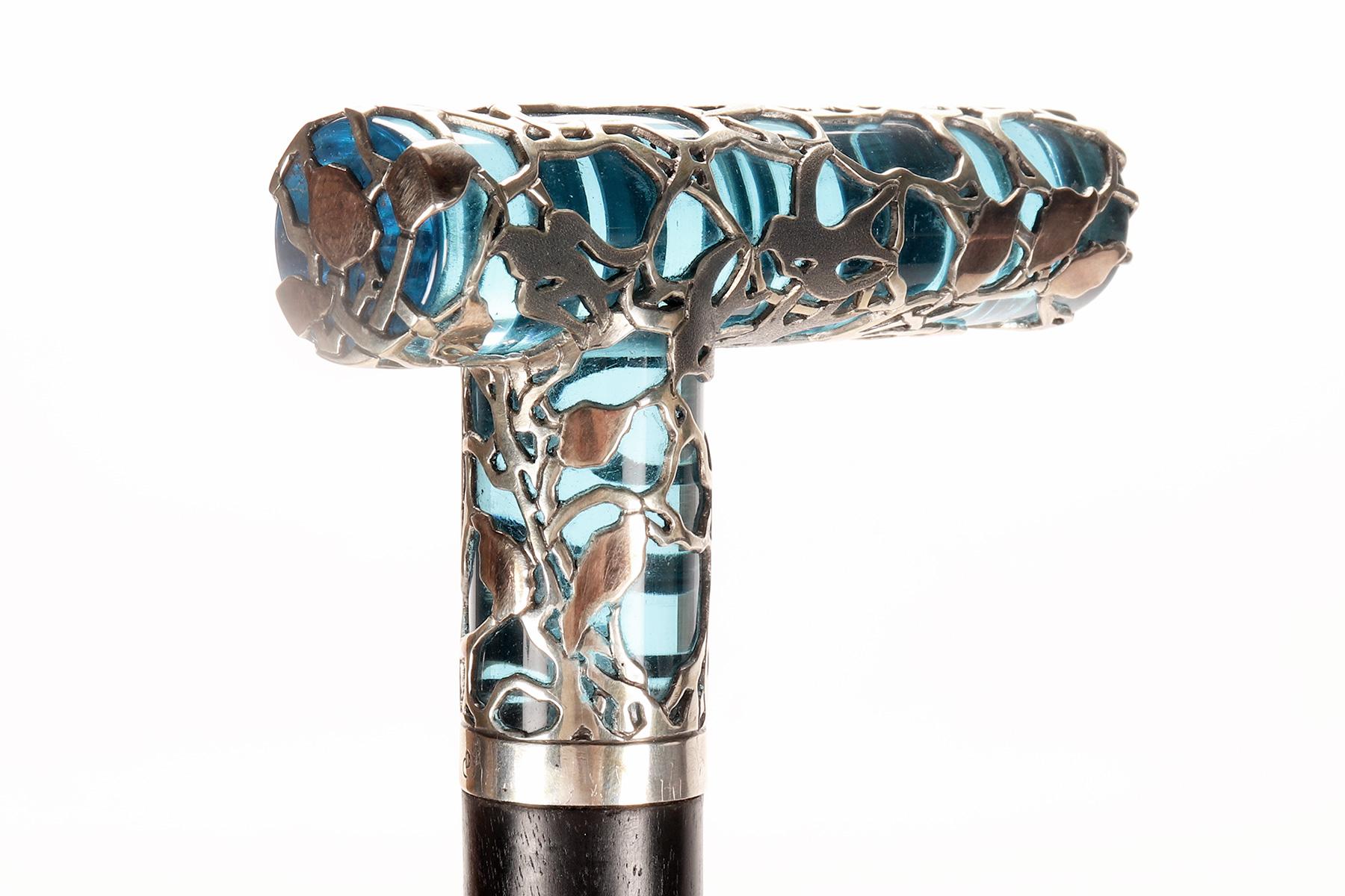 Walking stick, Duilio Cambellotti and Petocchi swallows cane, Rome, Italy 1910. For Sale 1
