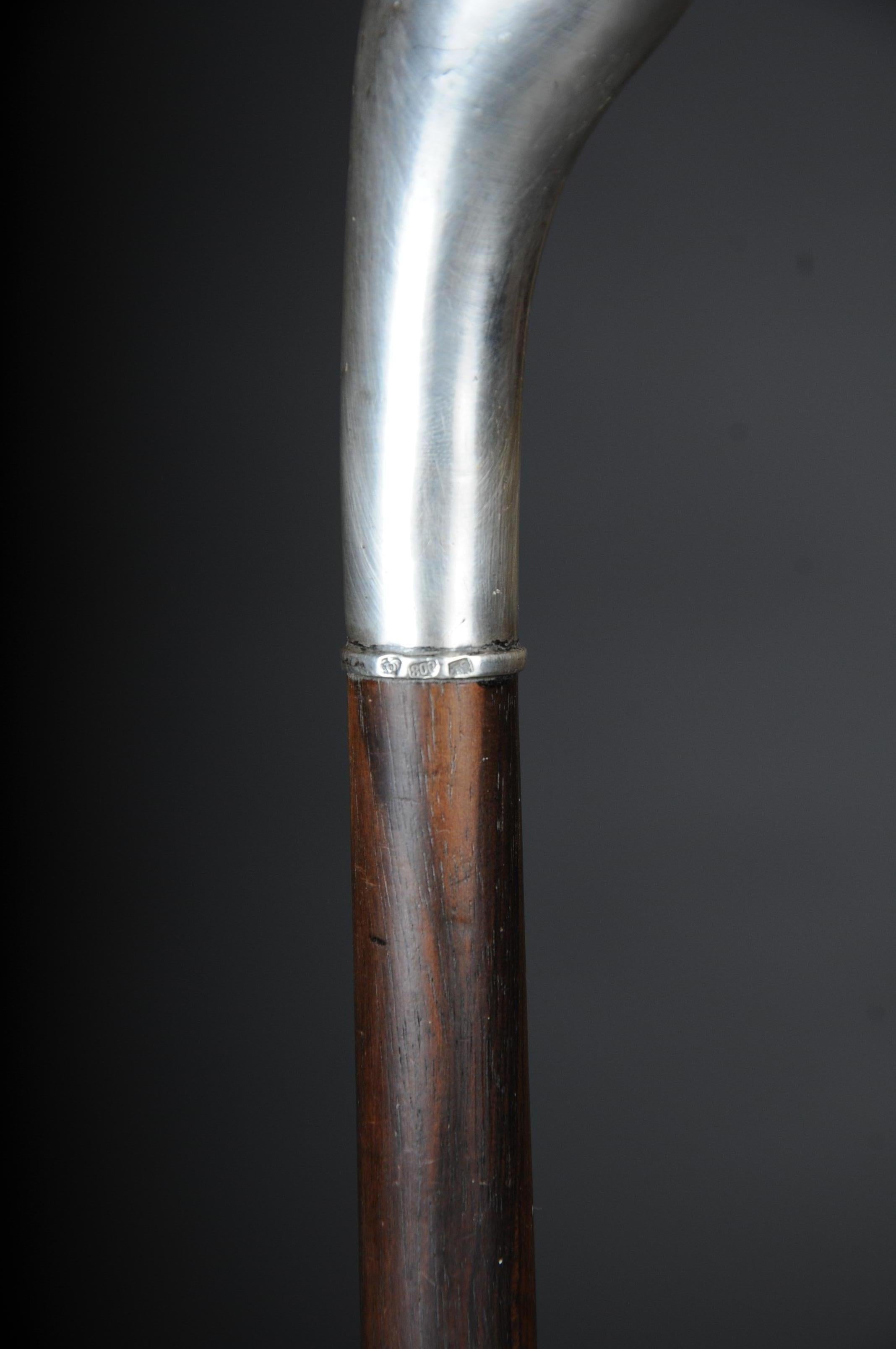 Walking Stick, Germany, Ebonized with a Silver Handle, Around 1910 For Sale 1