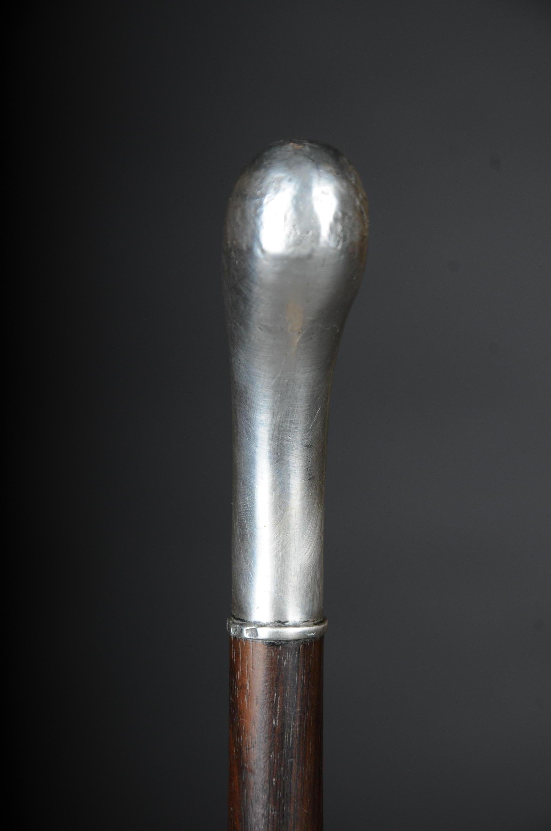 Walking Stick, Germany, Ebonized with a Silver Handle, Around 1910 For Sale 3