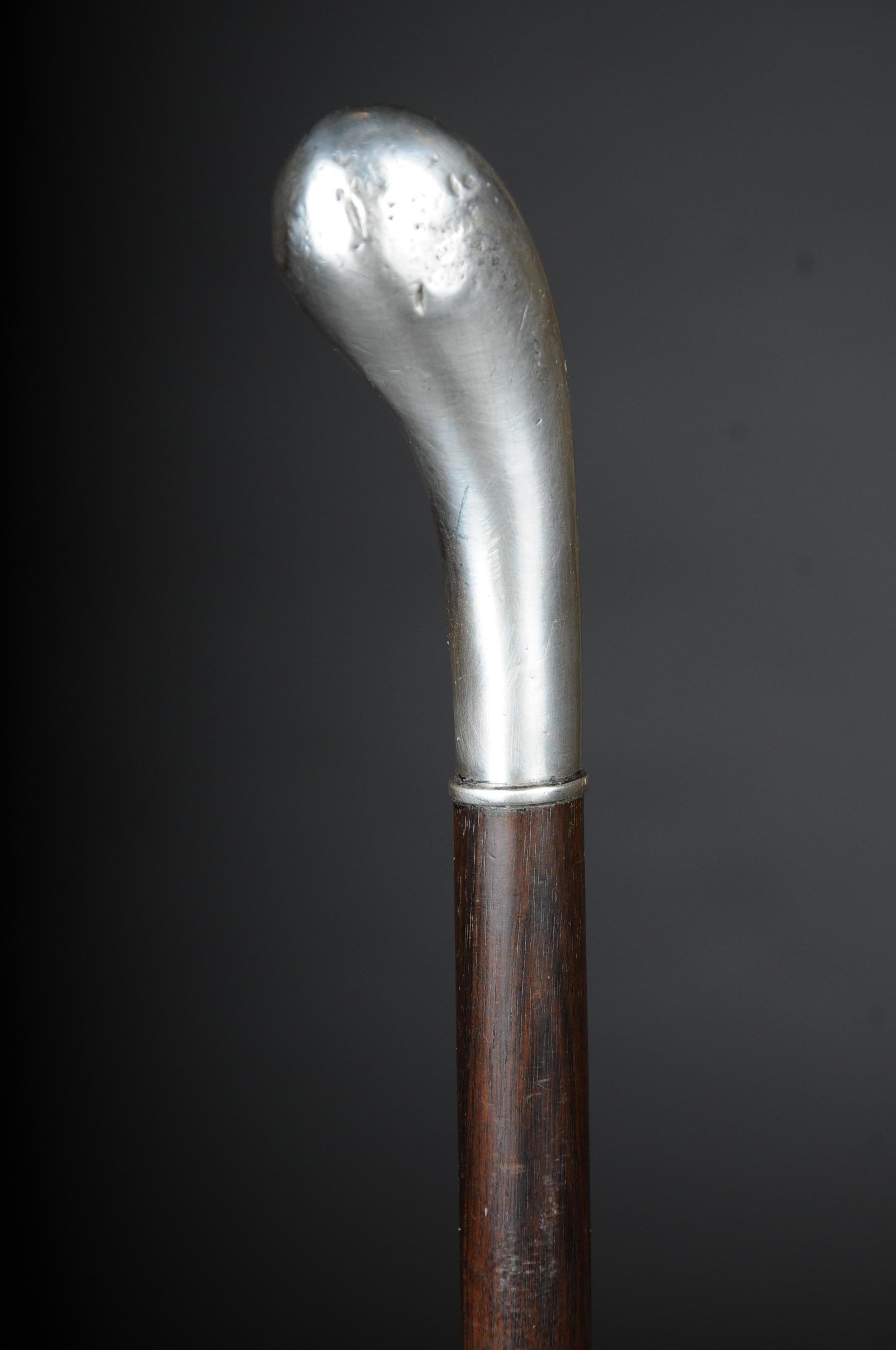 Walking Stick, Germany, Ebonized with a Silver Handle, Around 1910 For Sale 4