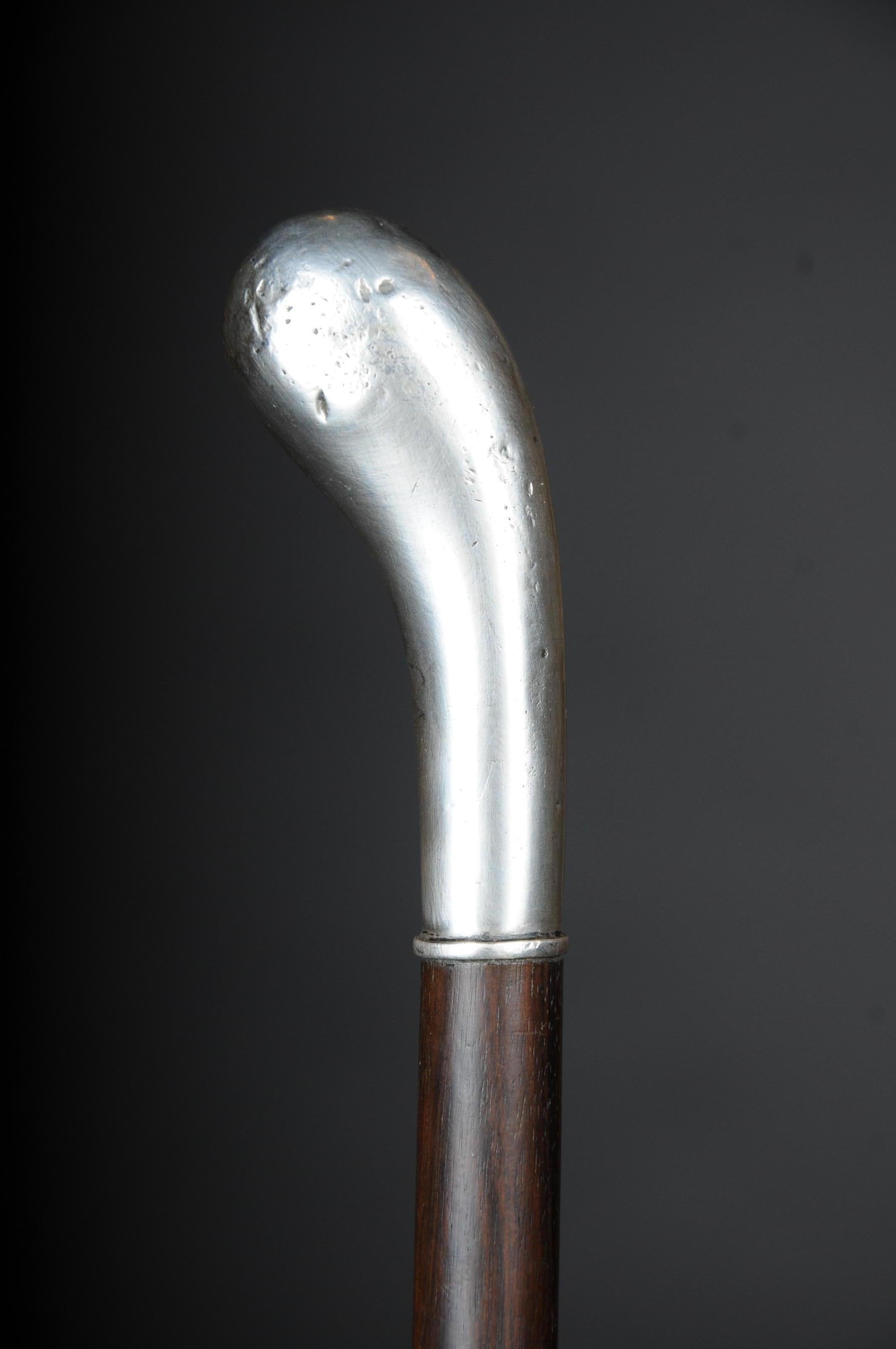 Walking Stick, Germany, Ebonized with a Silver Handle, Around 1910 For Sale 5