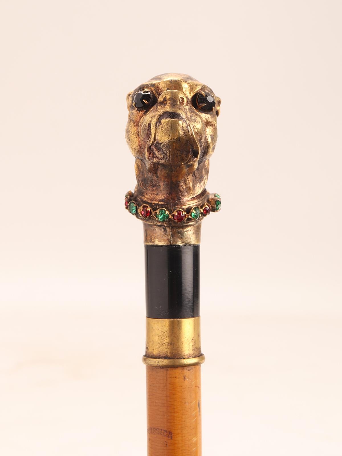 walking stick with dog head handle