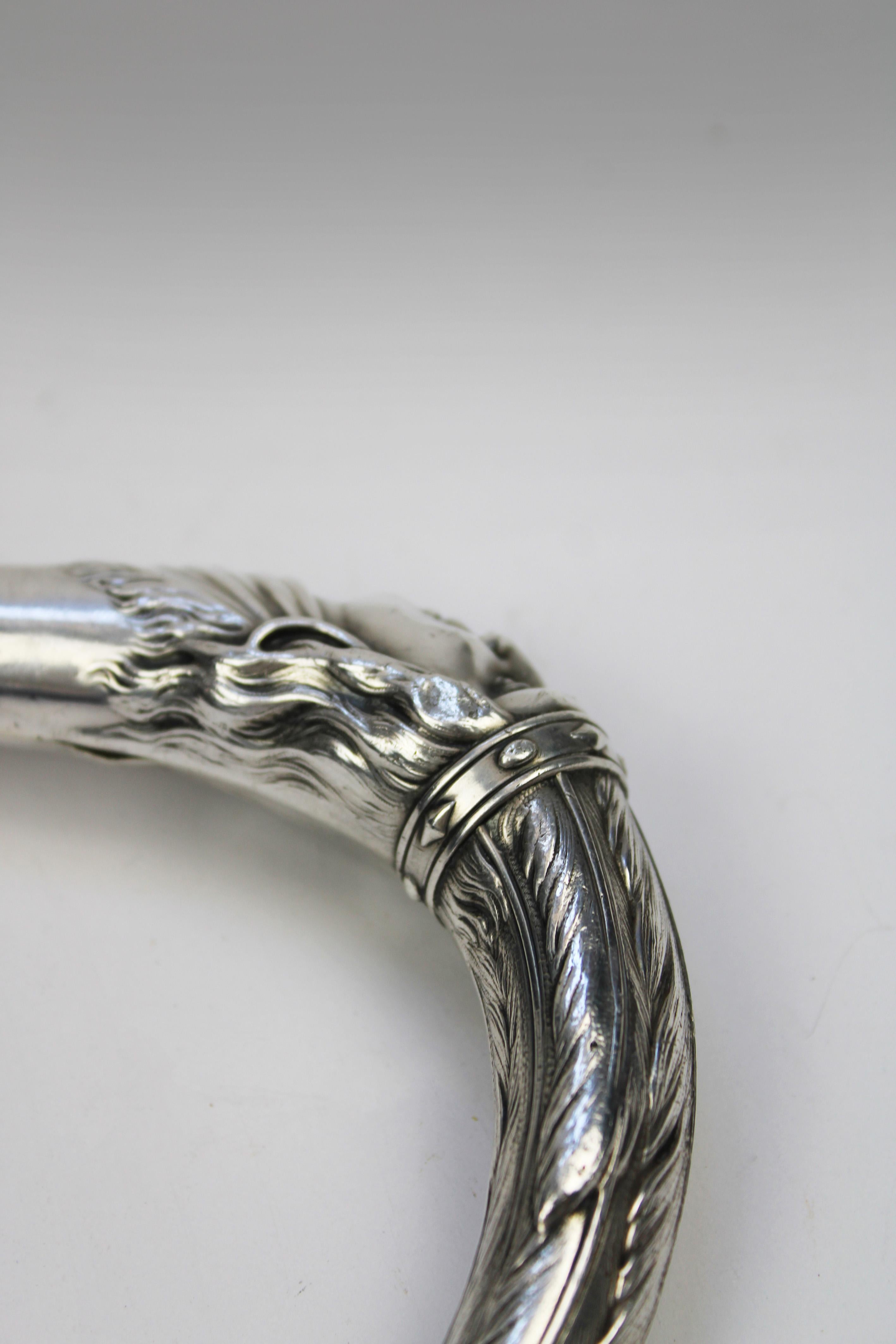 Bastón indio palo de rosa plata Lucien Gaillard Nativo americano 1900 Francia en venta 3