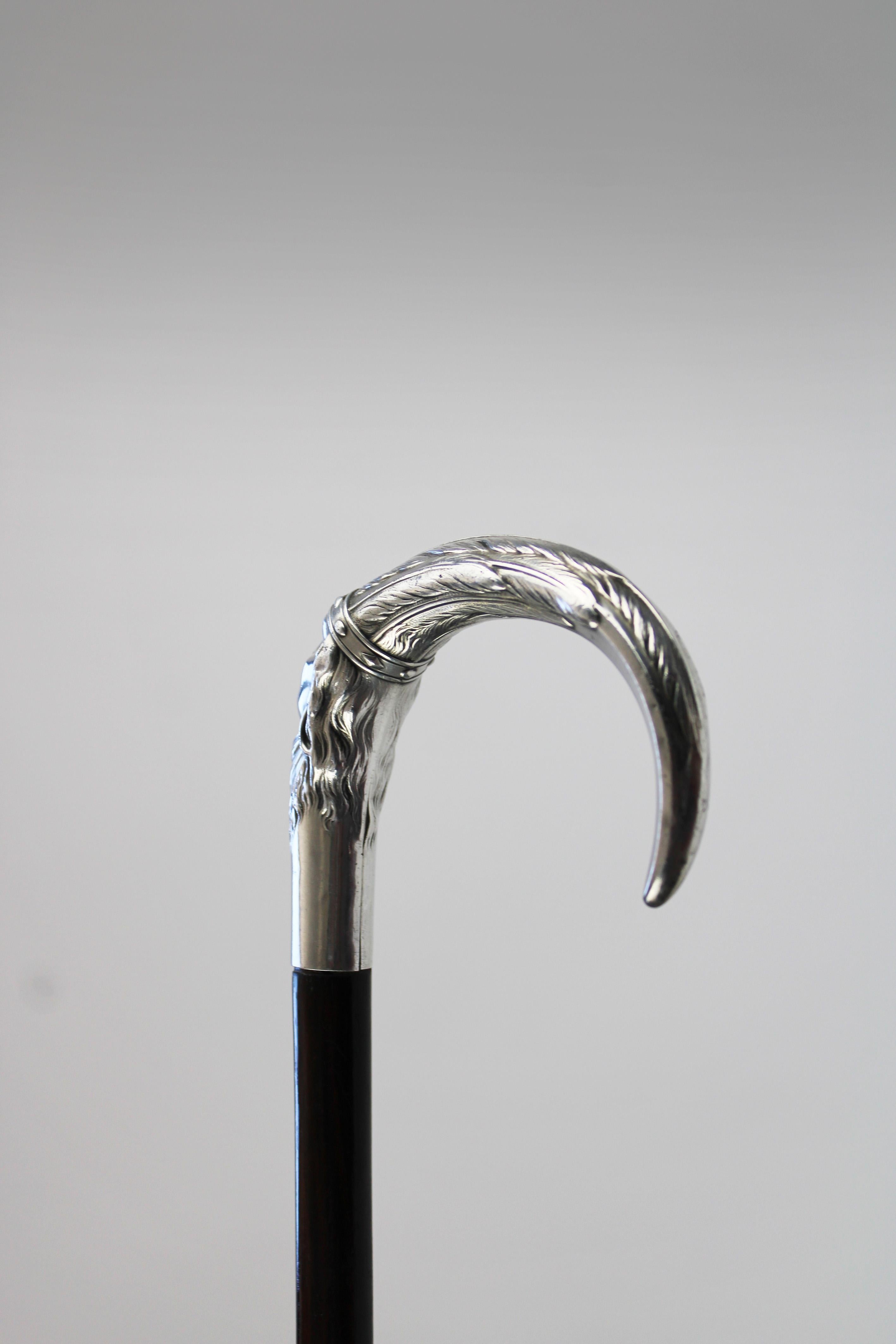 Bastón indio palo de rosa plata Lucien Gaillard Nativo americano 1900 Francia en Bueno estado para la venta en Antwerpen, BE
